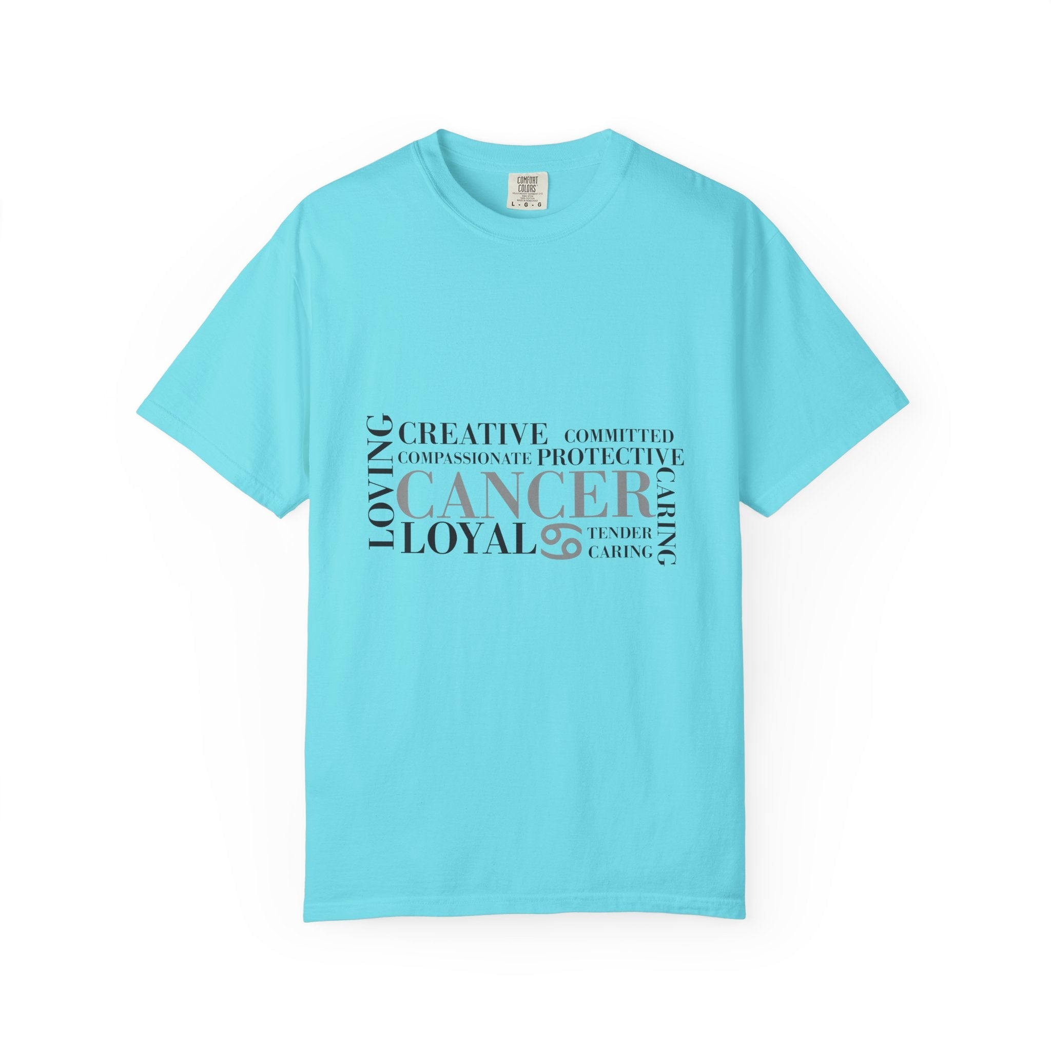Cancer Zodiac Word Cloud T-shirt | Cancer Sign Traits Typography Tee - Jana Recrafted