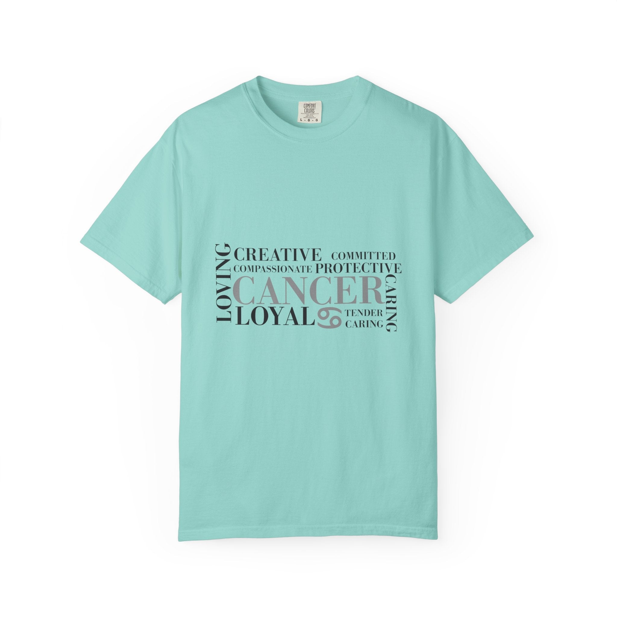 Cancer Zodiac Word Cloud T-shirt | Cancer Sign Traits Typography Tee - Jana Recrafted