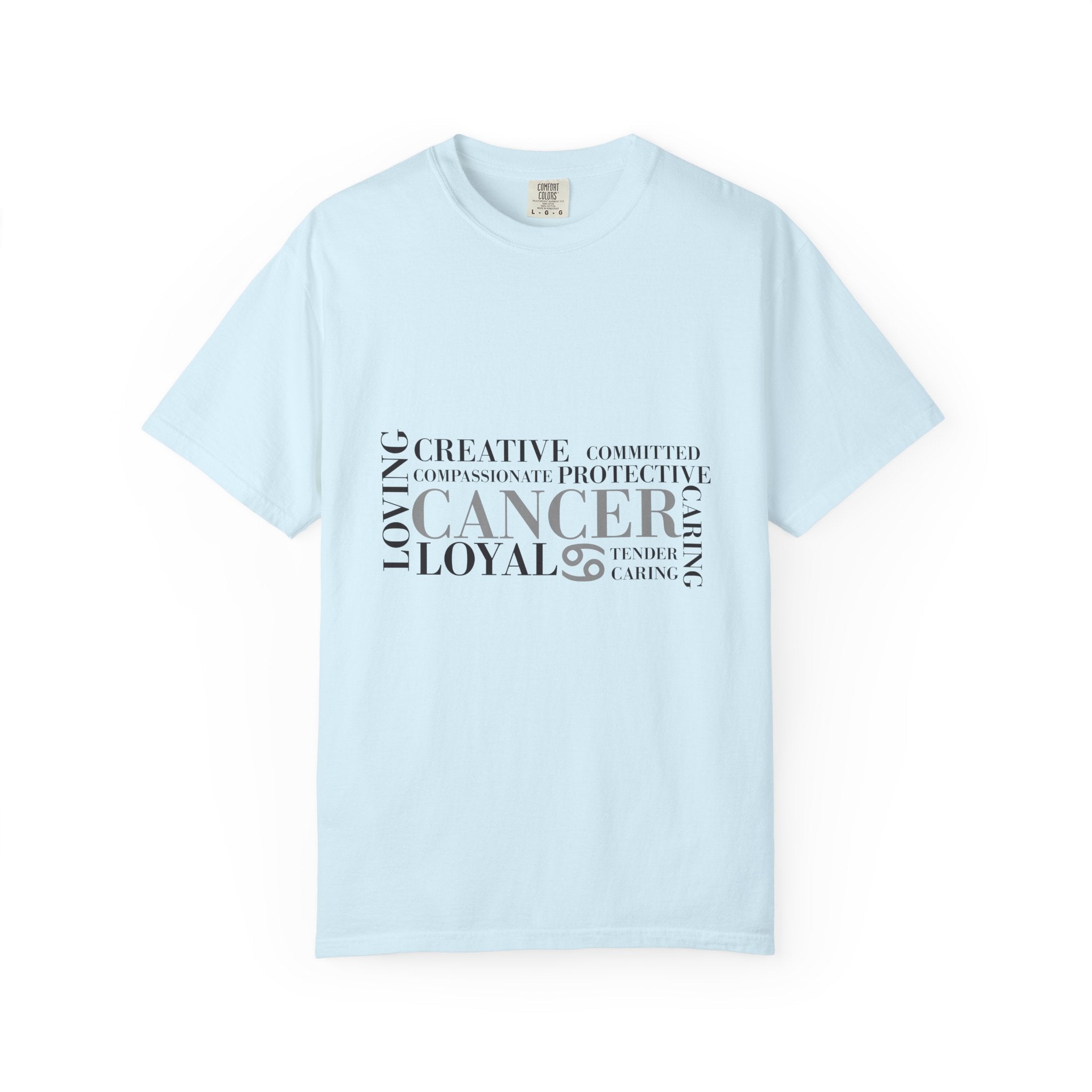 Cancer Zodiac Word Cloud T-shirt | Cancer Sign Traits Typography Tee - Jana Recrafted