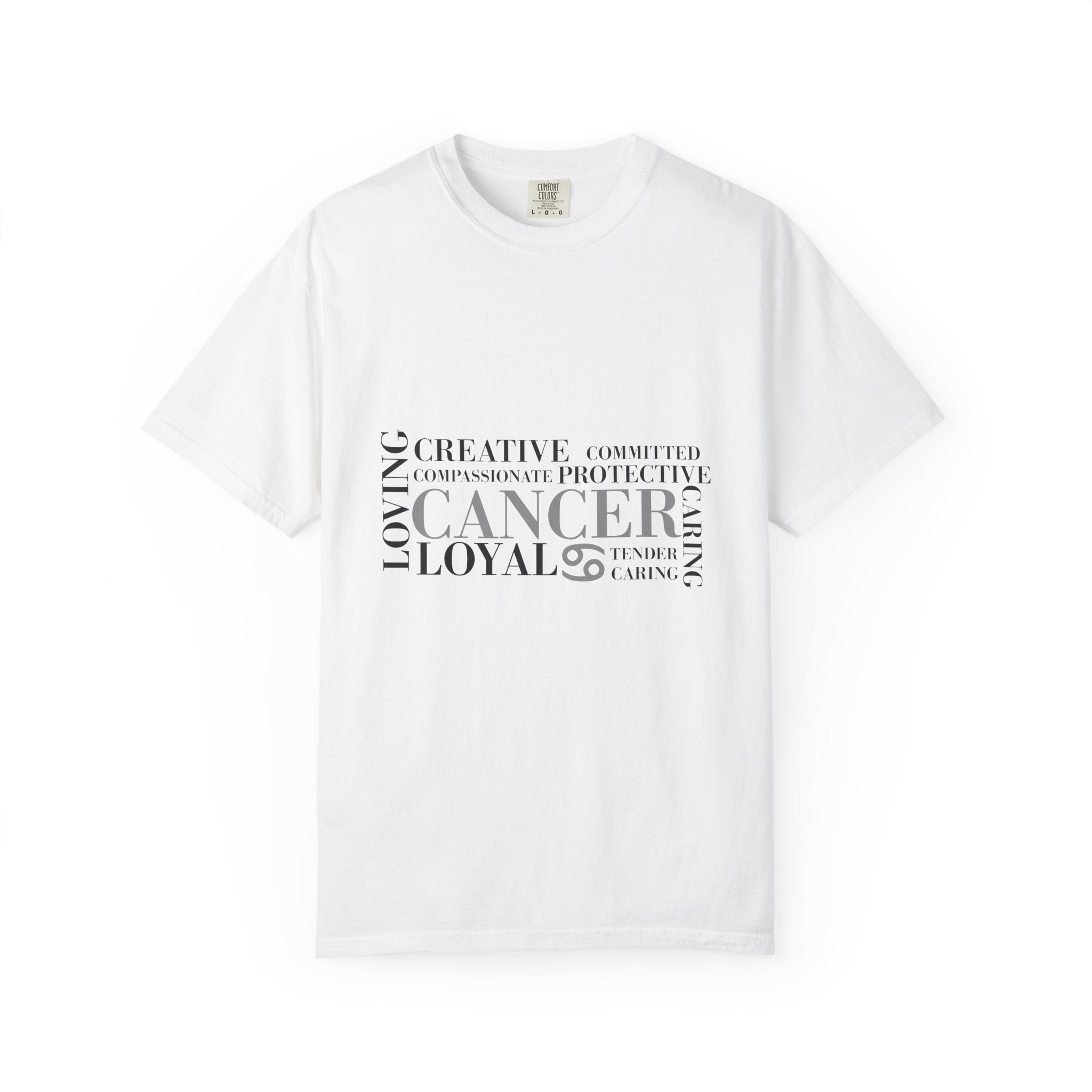Cancer Zodiac Word Cloud T-shirt | Cancer Sign Traits Typography Tee - Jana Recrafted