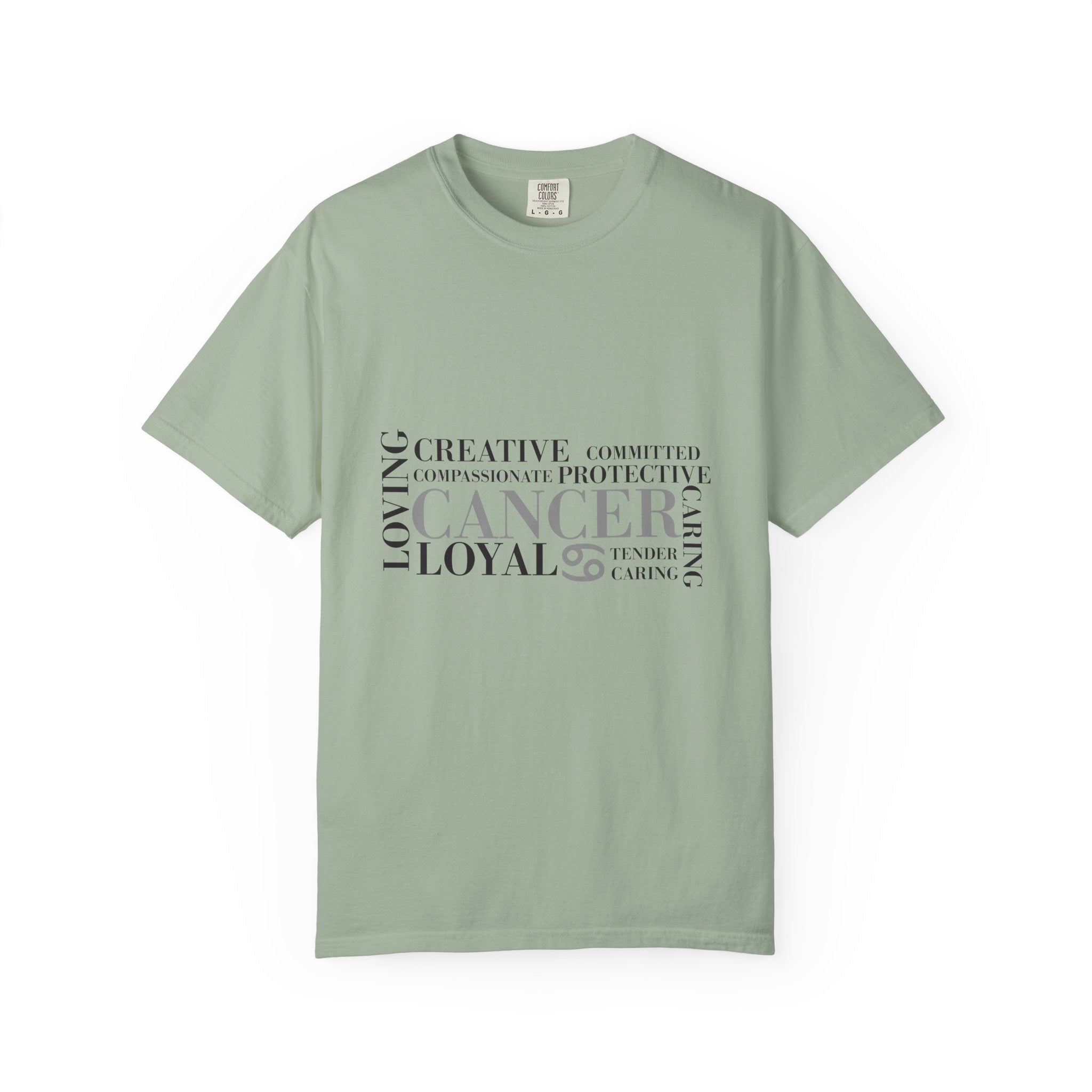 Cancer Zodiac Word Cloud T-shirt | Cancer Sign Traits Typography Tee - Jana Recrafted