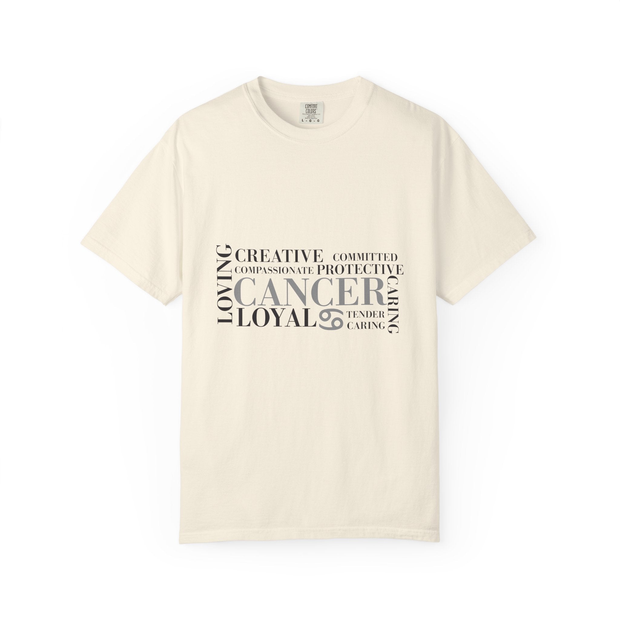 Cancer Zodiac Word Cloud T-shirt | Cancer Sign Traits Typography Tee - Jana Recrafted