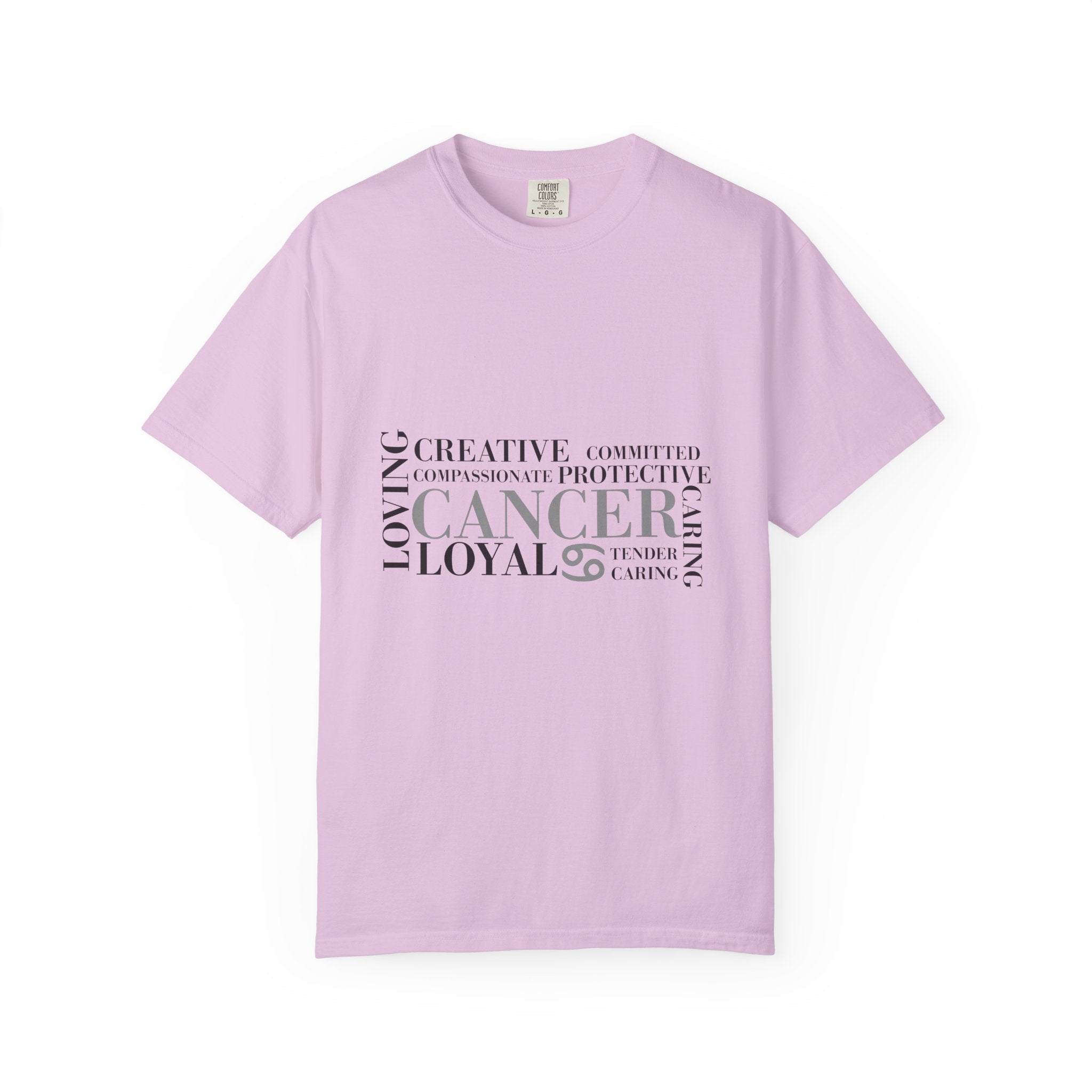 Cancer Zodiac Word Cloud T-shirt | Cancer Sign Traits Typography Tee - Jana Recrafted