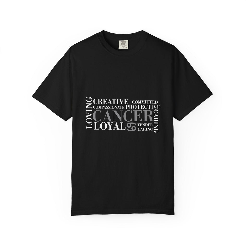 Cancer Zodiac Word Cloud T-shirt | Cancer Sign Typography Tee - Jana Recrafted
