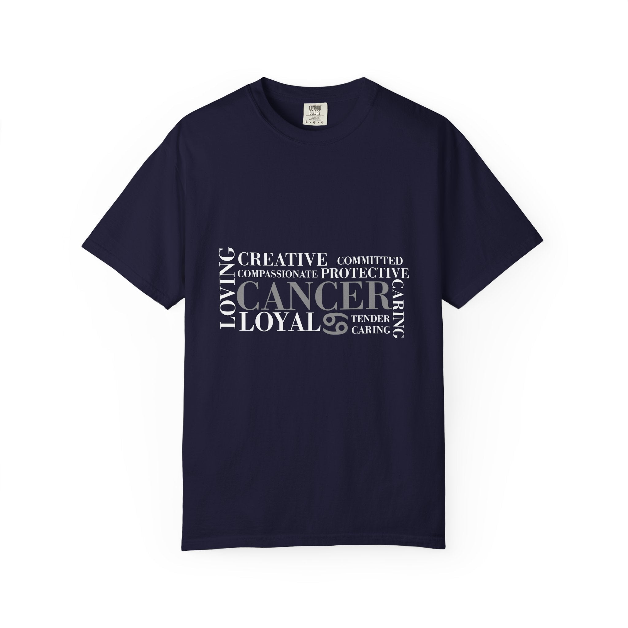 Cancer Zodiac Word Cloud T-shirt | Cancer Sign Typography Tee - Jana Recrafted