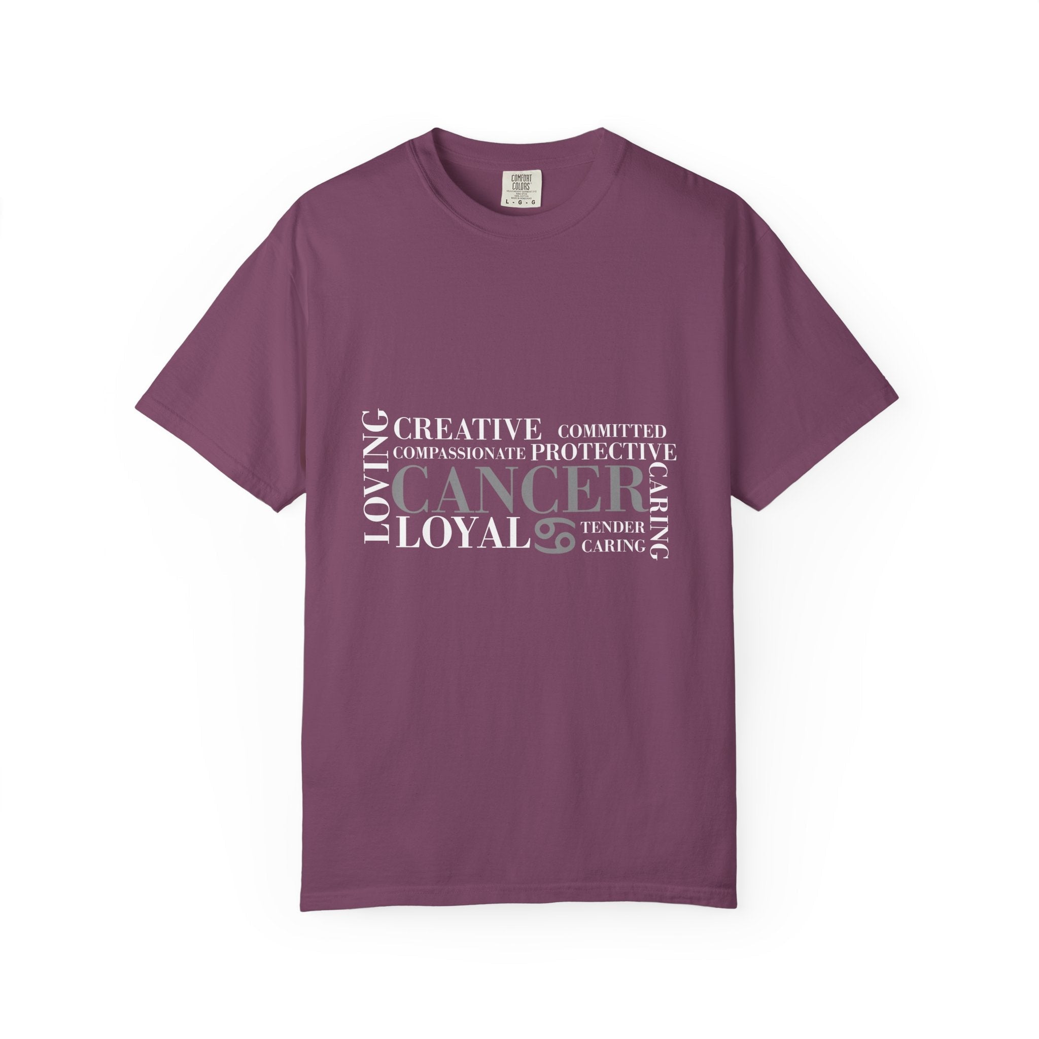 Cancer Zodiac Word Cloud T-shirt | Cancer Sign Typography Tee - Jana Recrafted