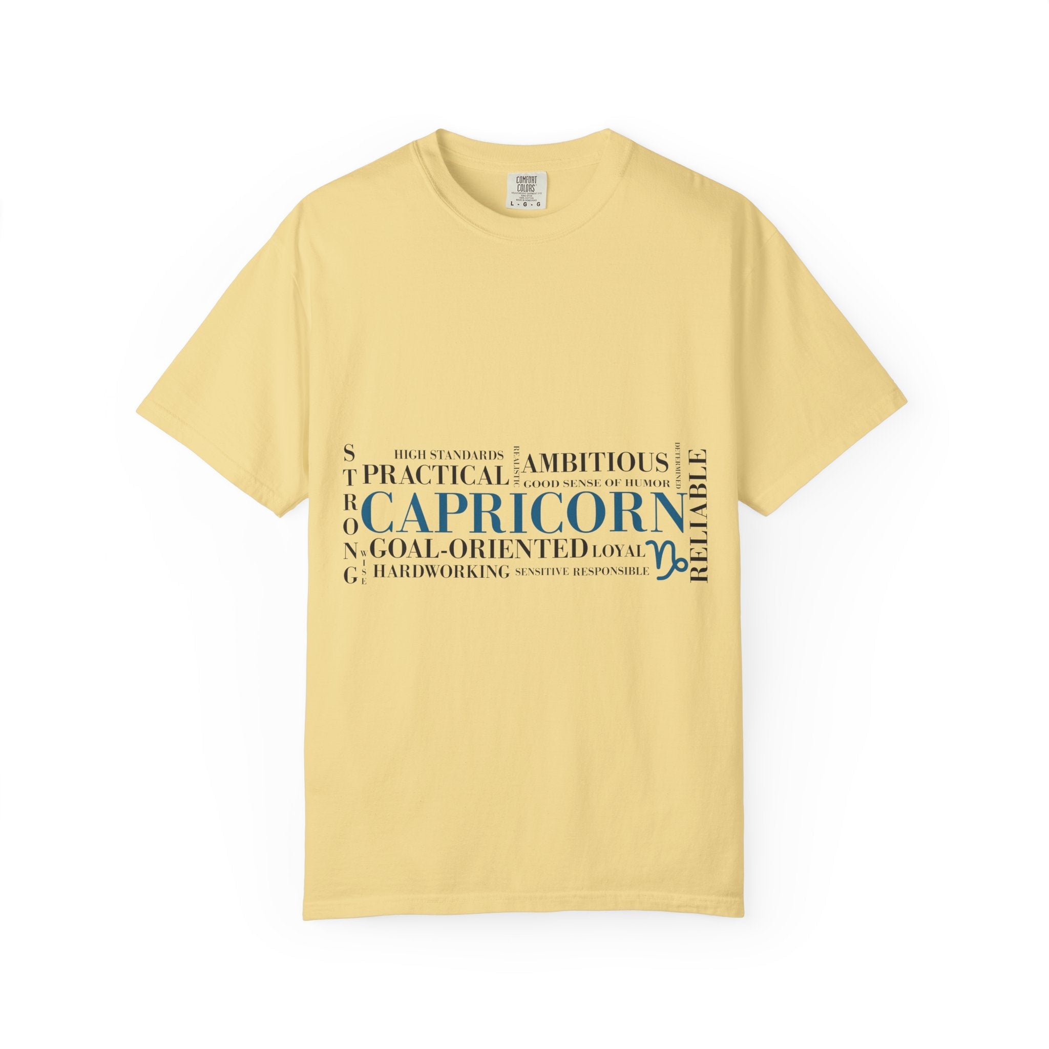 Capricorn Word Cloud T-Shirt — Zodiac Sign Traits Tee - Jana Recrafted