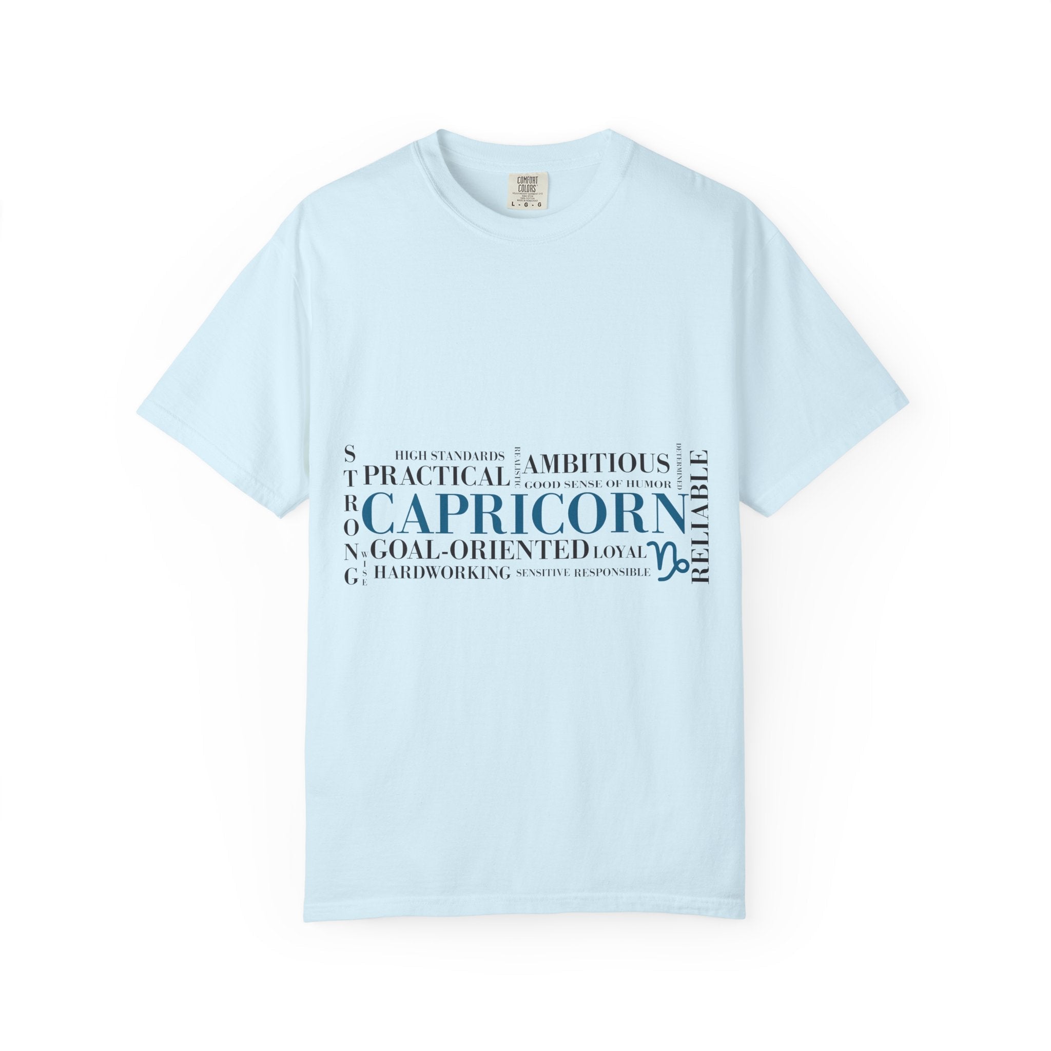 Capricorn Word Cloud T-Shirt — Zodiac Sign Traits Tee - Jana Recrafted