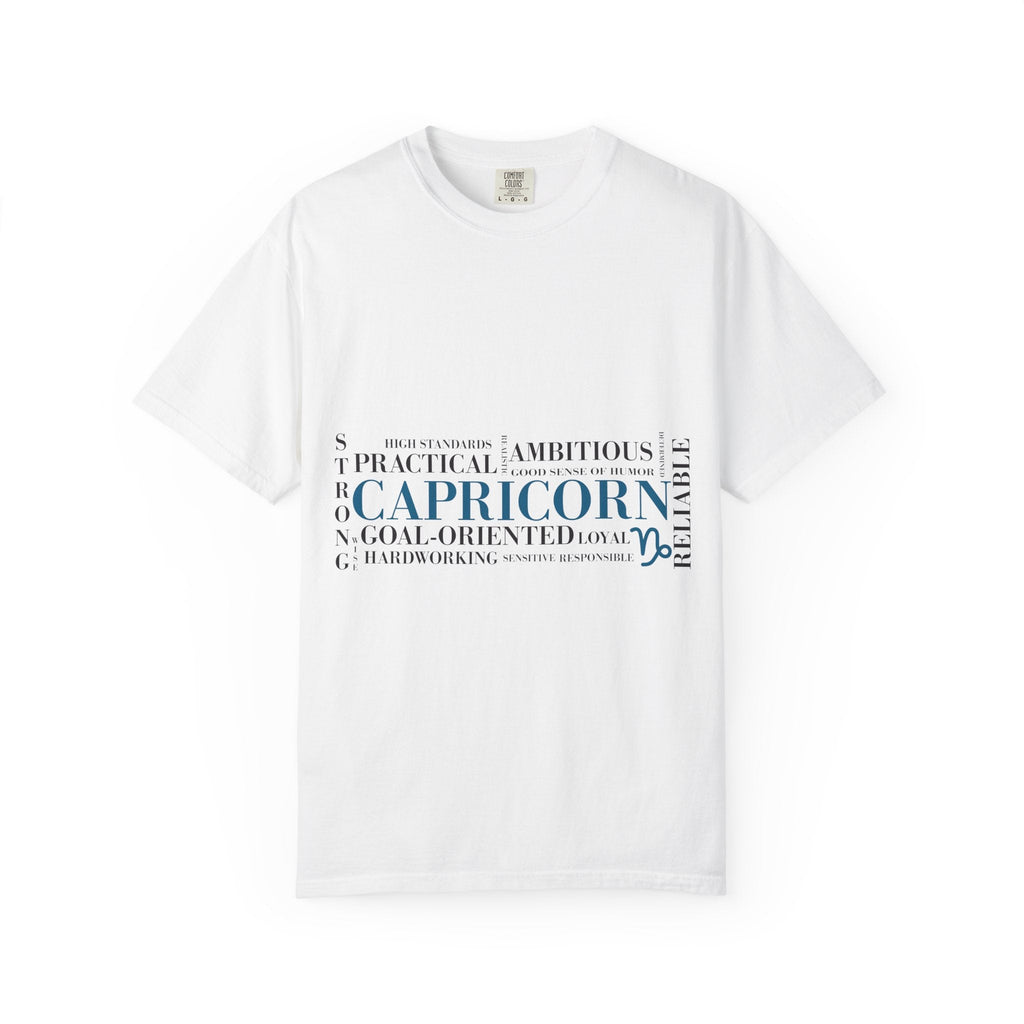 Capricorn Word Cloud T-Shirt — Zodiac Sign Traits Tee - Jana Recrafted