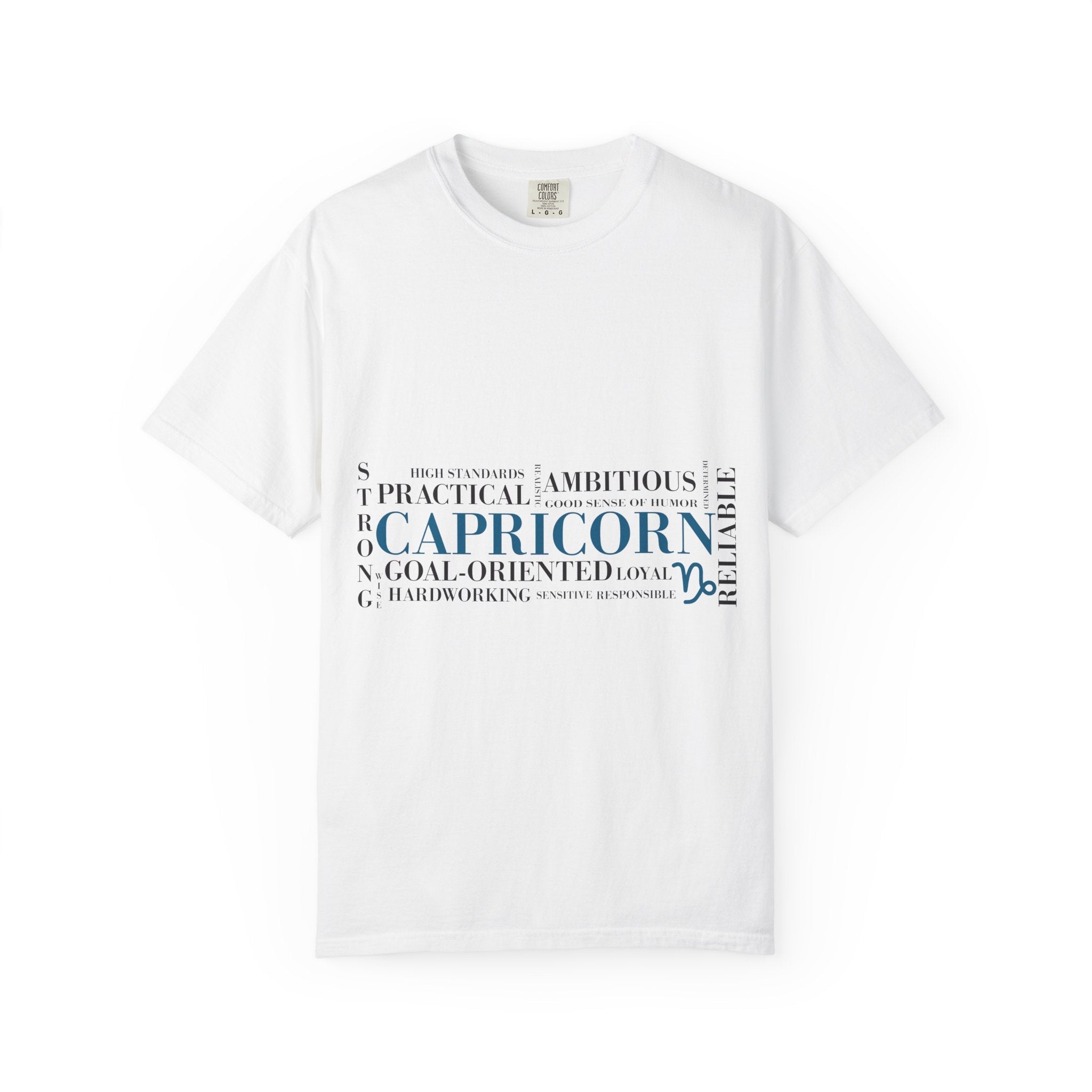 Capricorn Word Cloud T-Shirt — Zodiac Sign Traits Tee - Jana Recrafted
