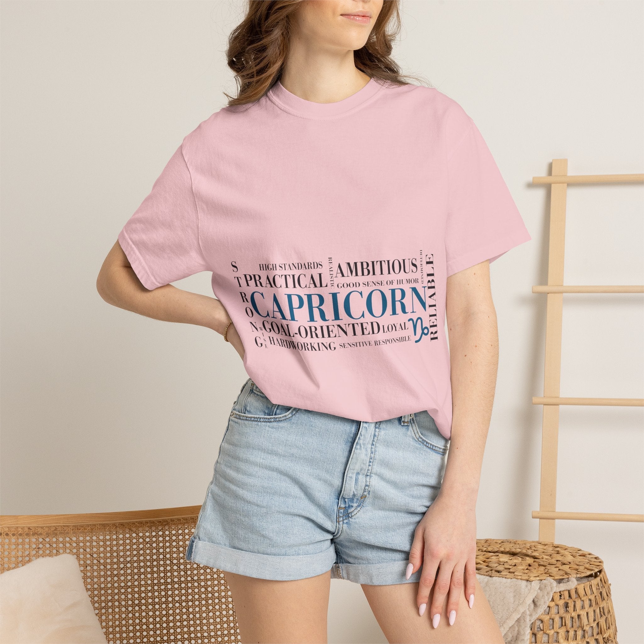 Capricorn Word Cloud T-Shirt — Zodiac Sign Traits Tee - Jana Recrafted