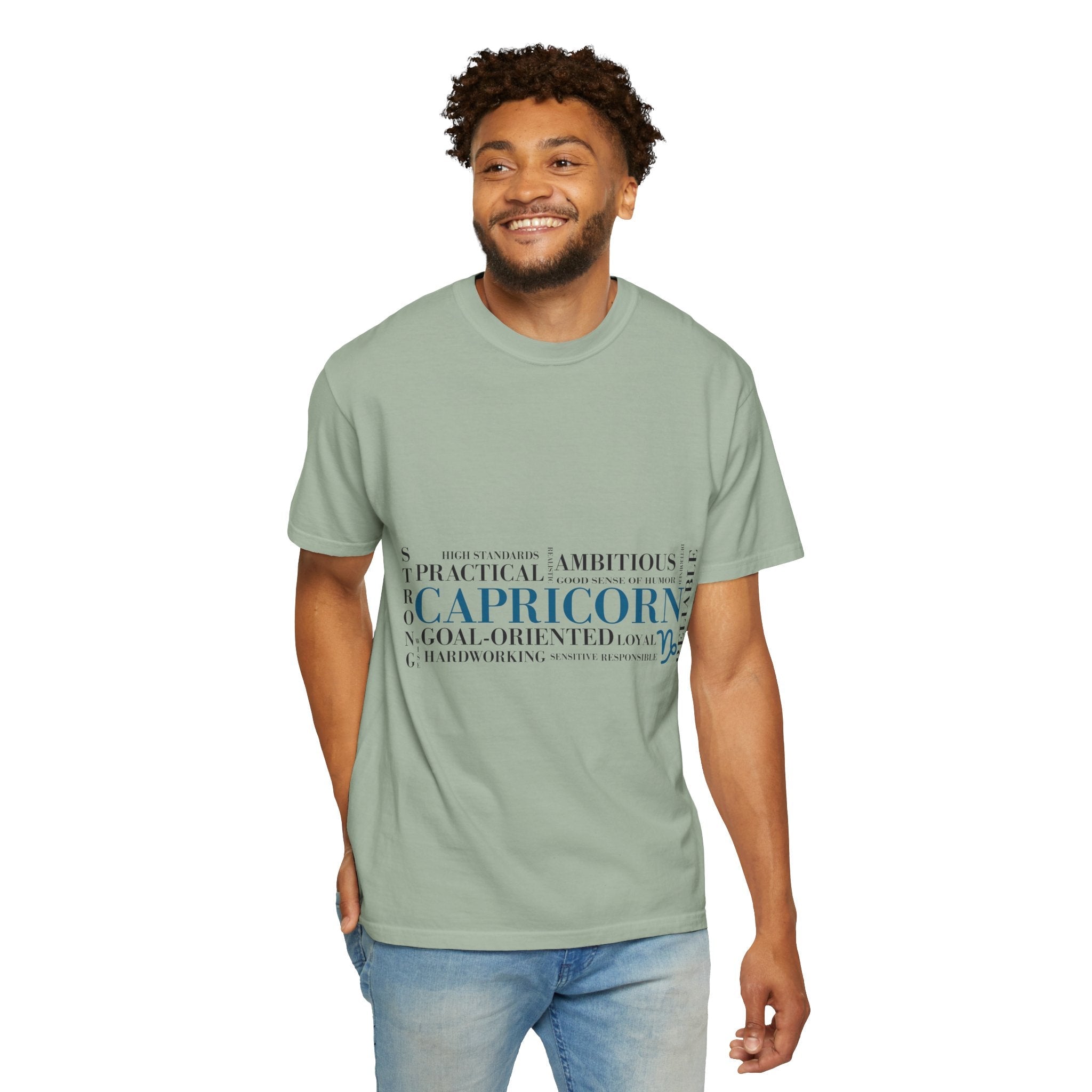 Capricorn Word Cloud T-Shirt — Zodiac Sign Traits Tee - Jana Recrafted