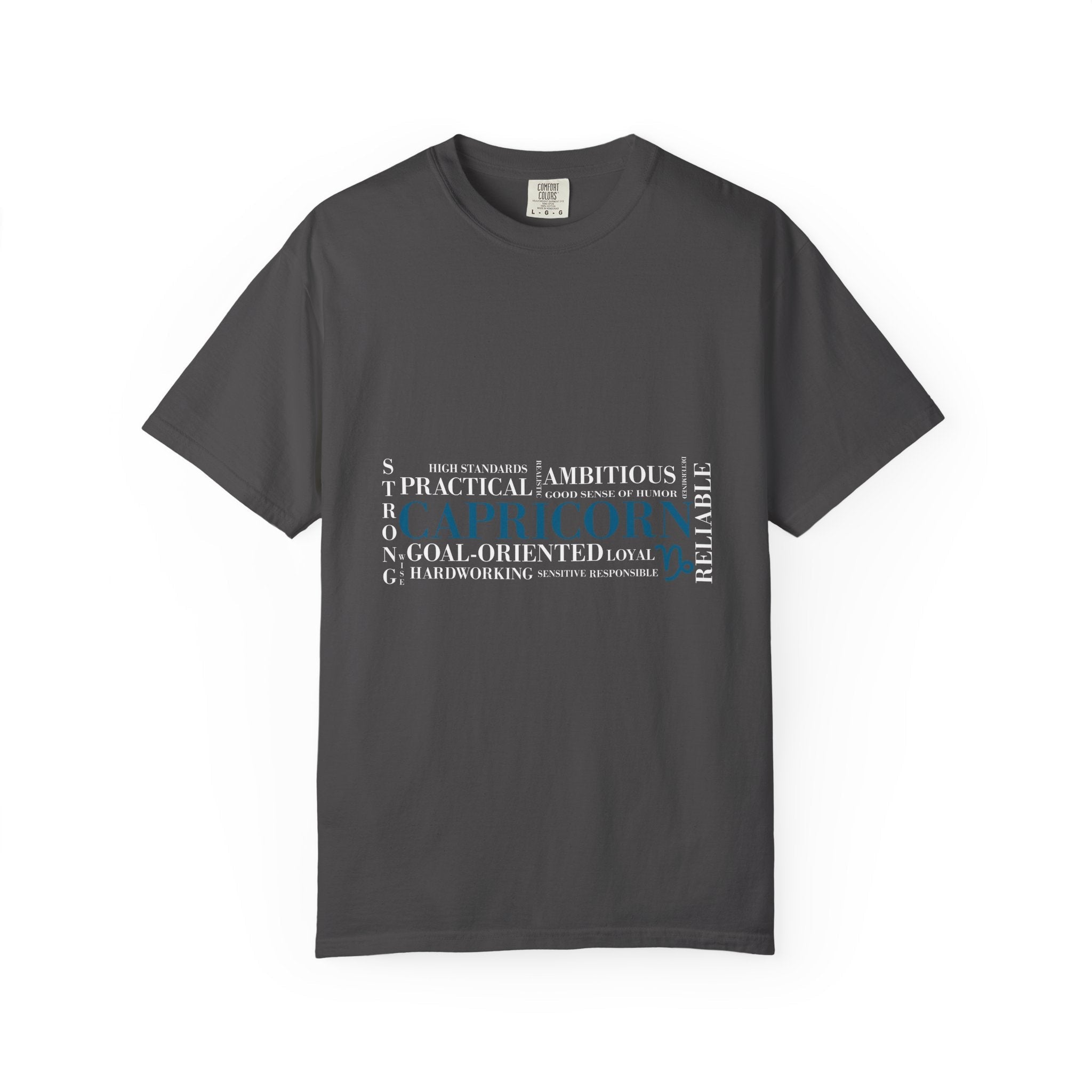 Capricorn Word Cloud T-Shirt | Zodiac Traits Graphic Tee - Jana Recrafted