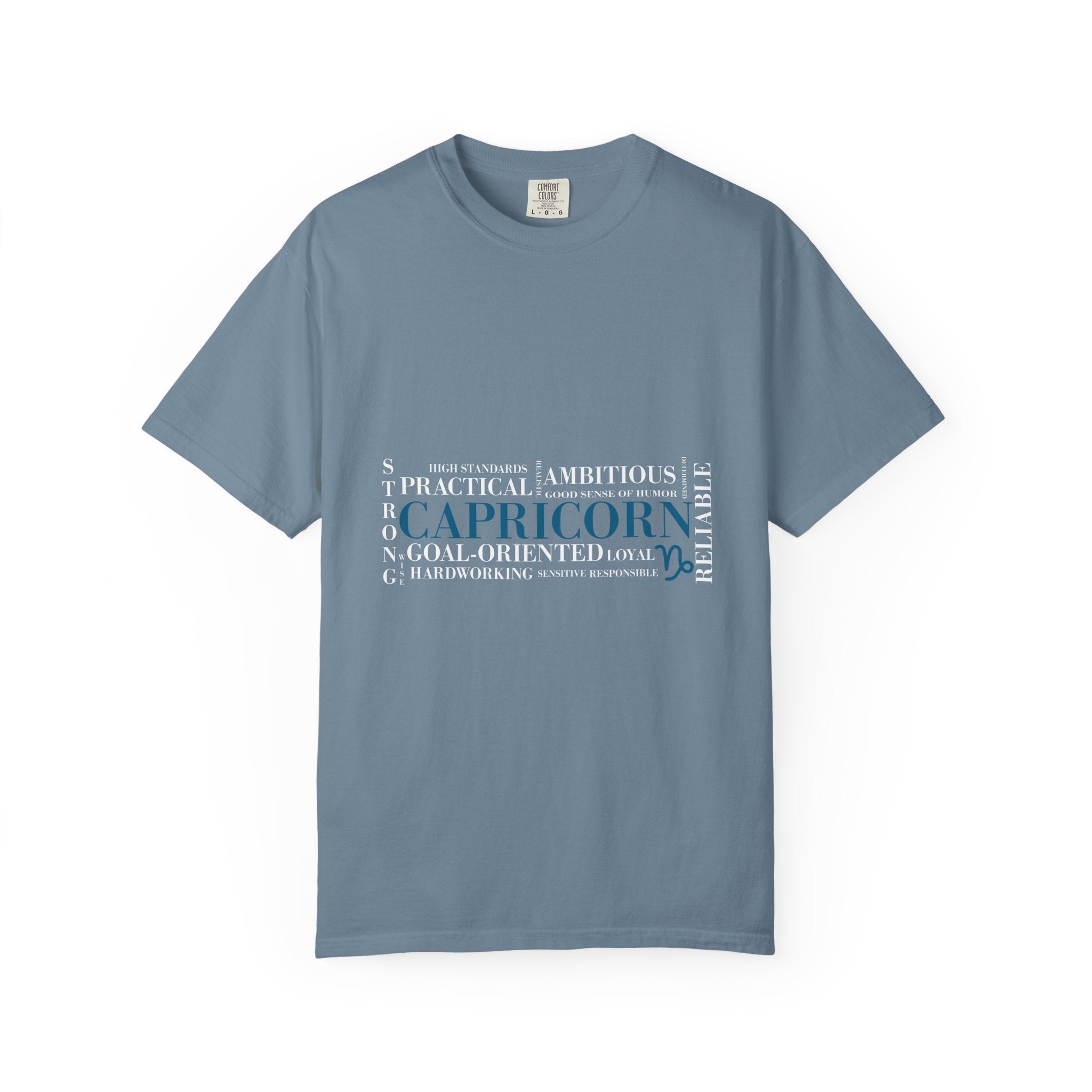 Capricorn Word Cloud T-Shirt | Zodiac Traits Graphic Tee - Jana Recrafted
