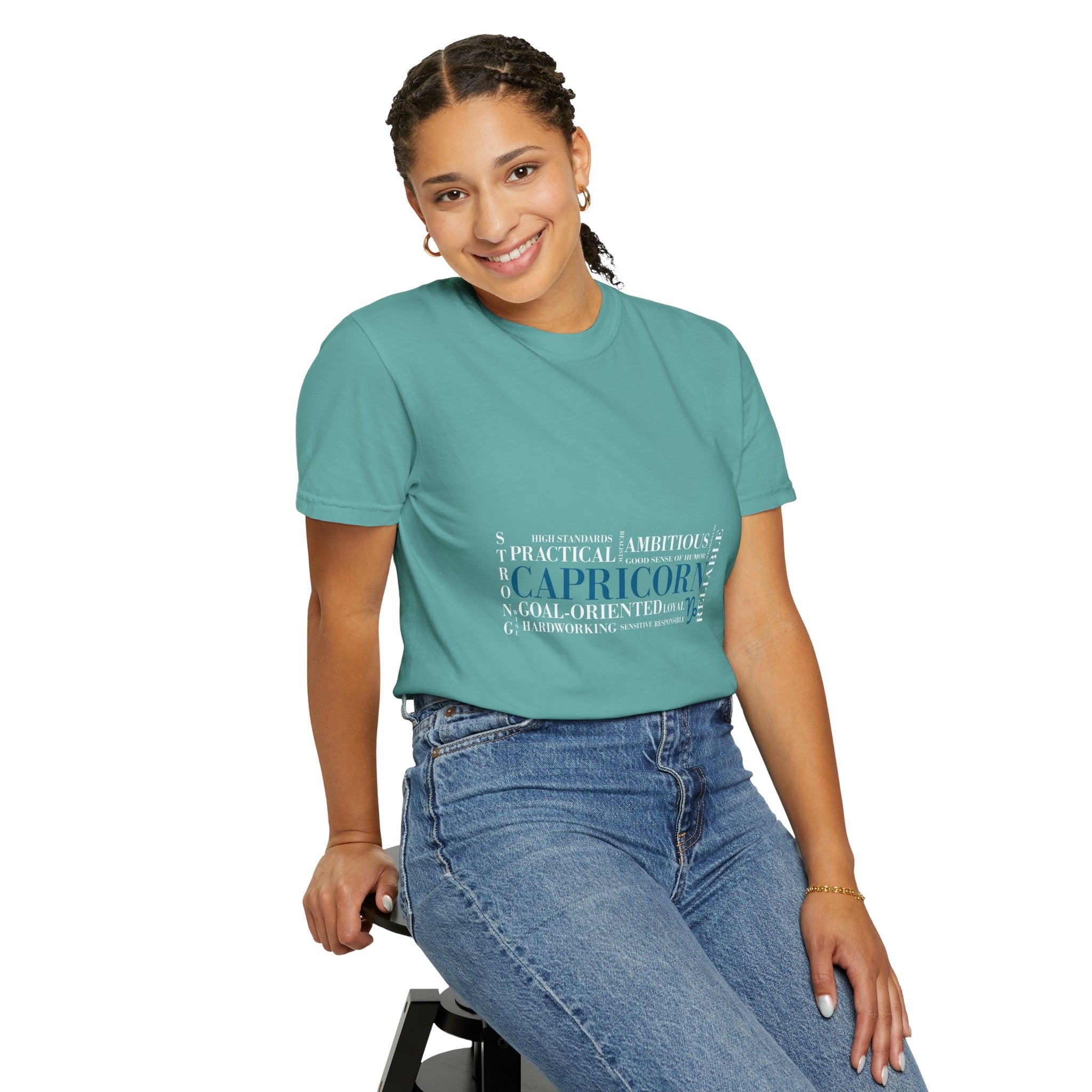 Capricorn Word Cloud T-Shirt | Zodiac Traits Graphic Tee - Jana Recrafted