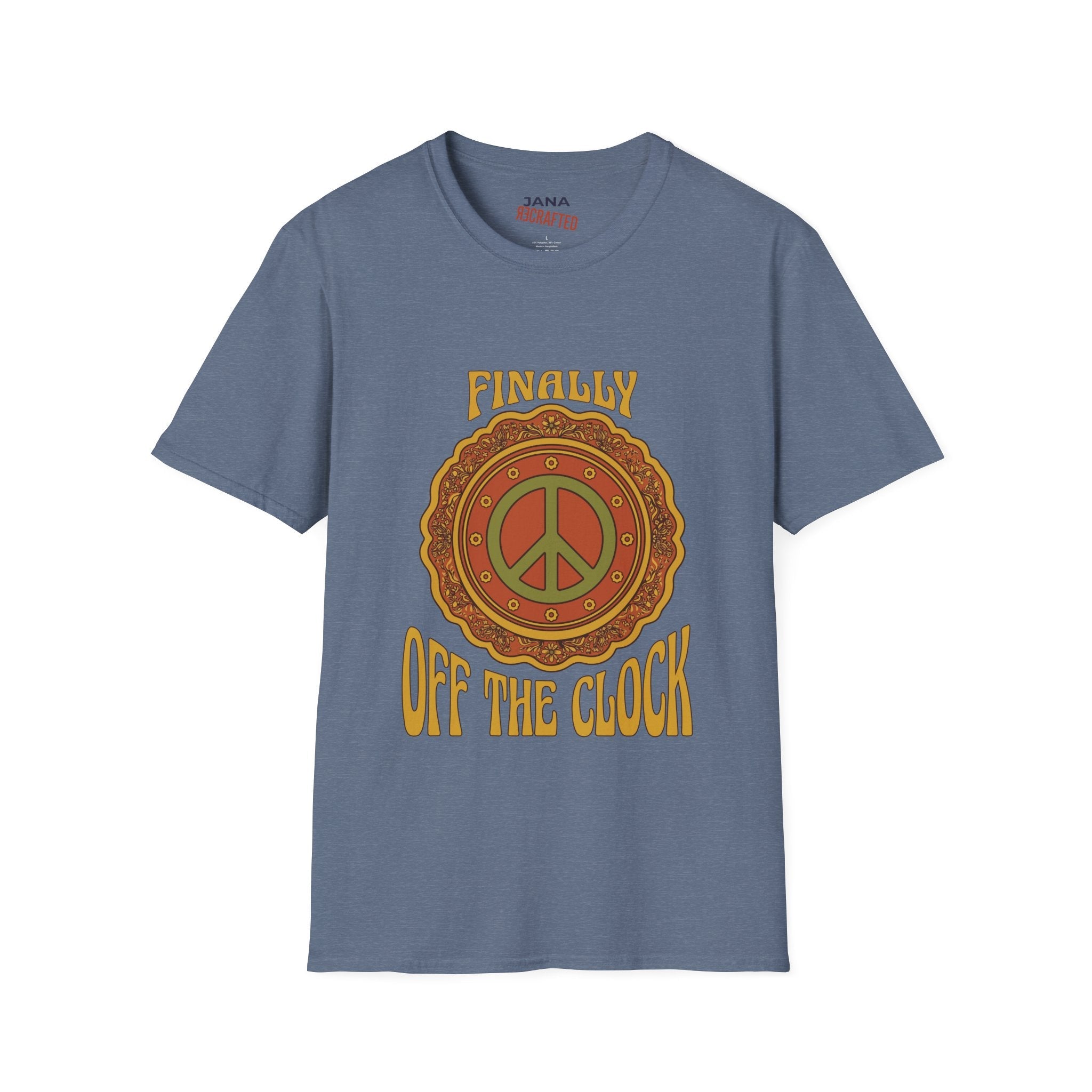 Finally Off the Clock Retro Peace Sign T-Shirt - Jana Recrafted