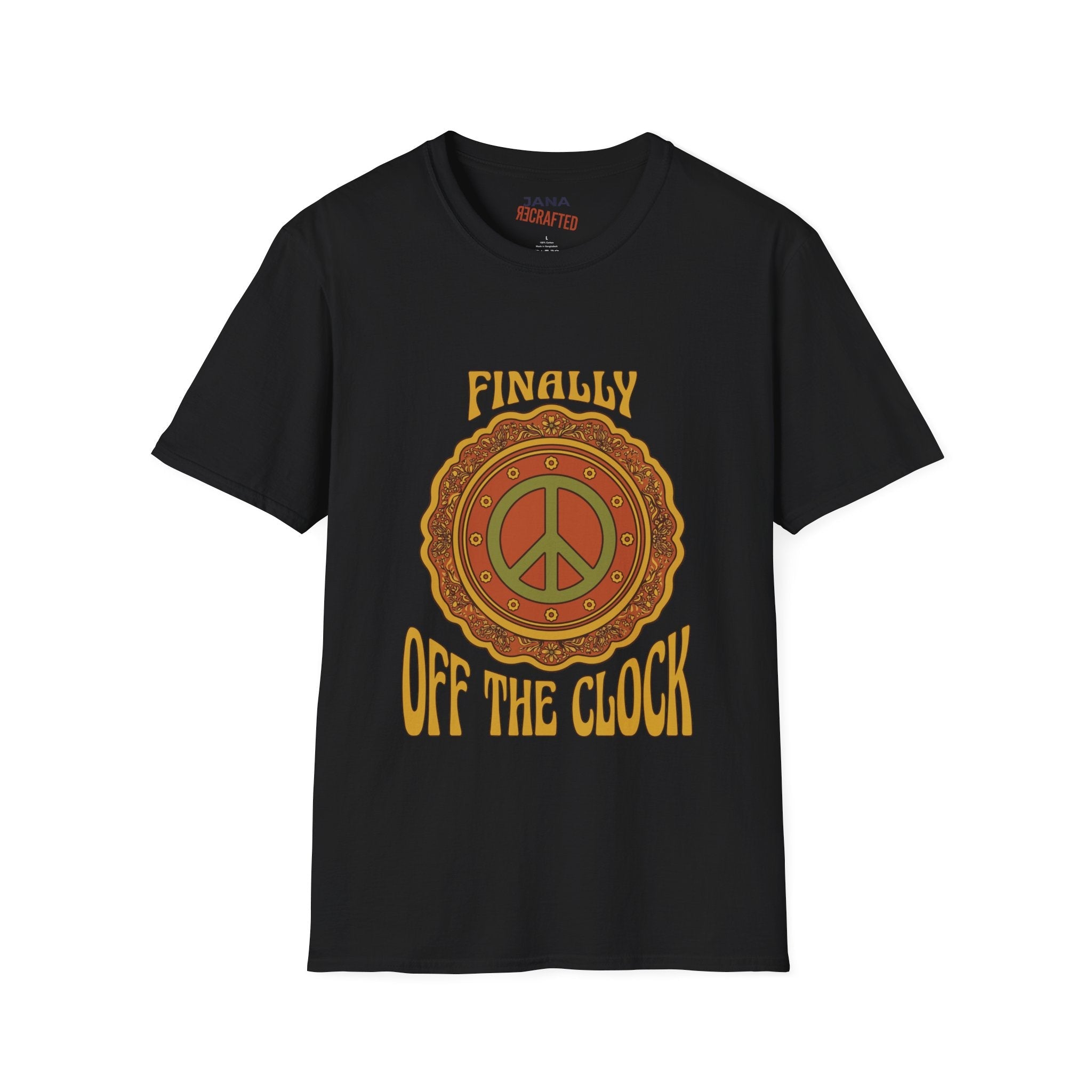 Finally Off the Clock Retro Peace Sign T-Shirt - Jana Recrafted