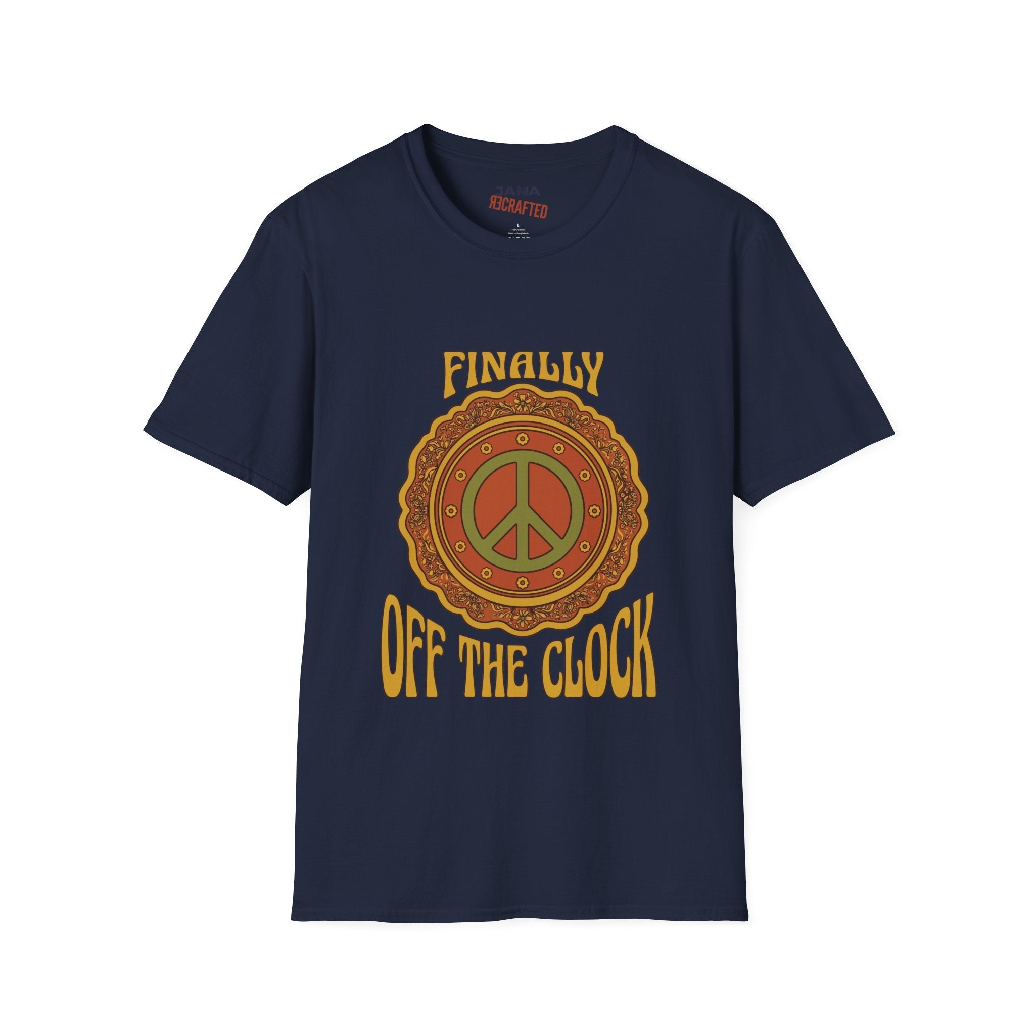 Finally Off the Clock Retro Peace Sign T-Shirt - Jana Recrafted