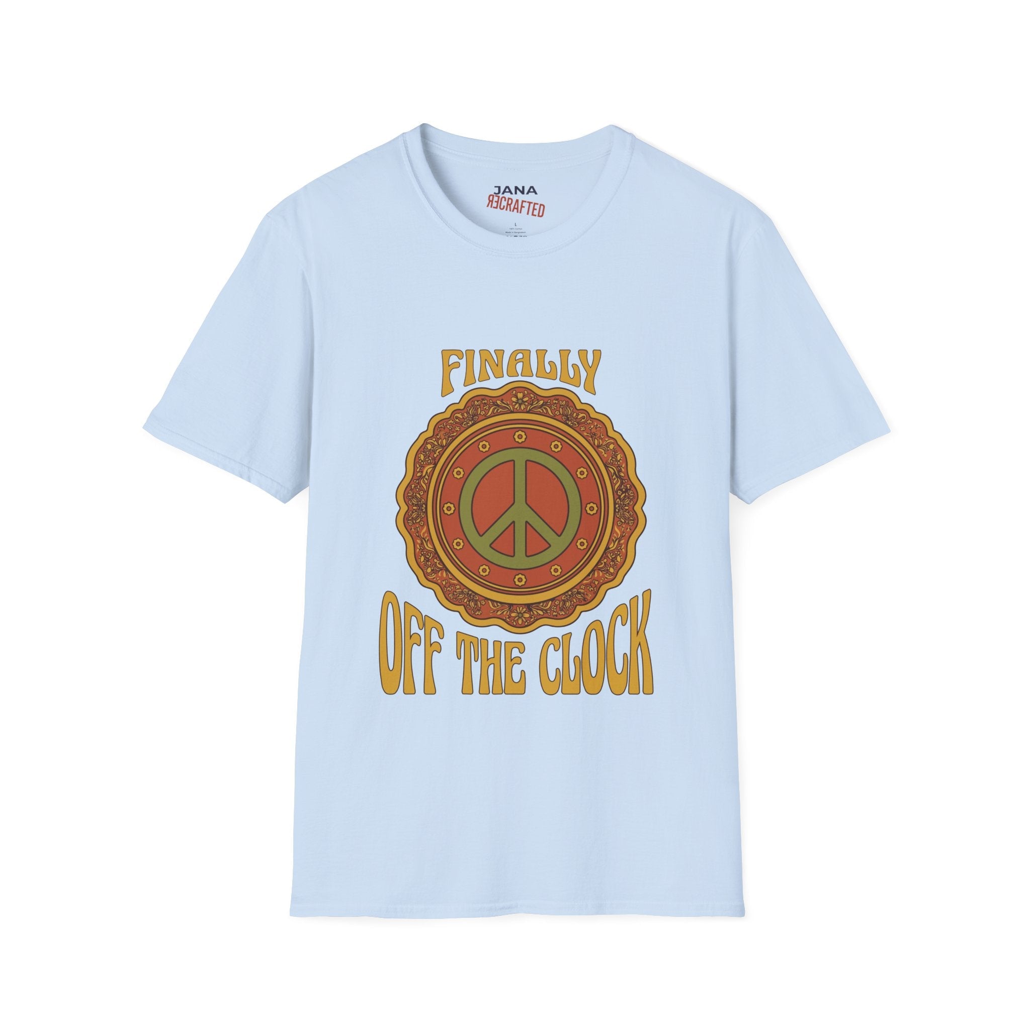 Finally Off the Clock Retro Peace Sign T-Shirt - Jana Recrafted