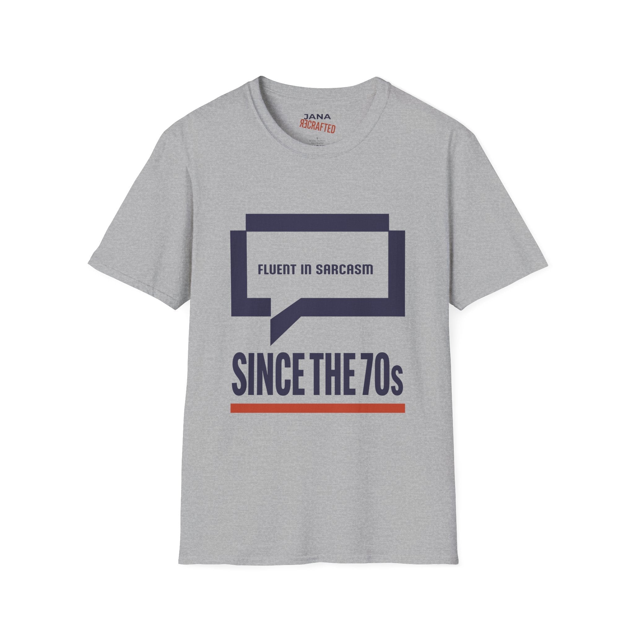 Fluent in Sarcasm Since the 70s — Dialog Box Graphic Tee - Jana Recrafted