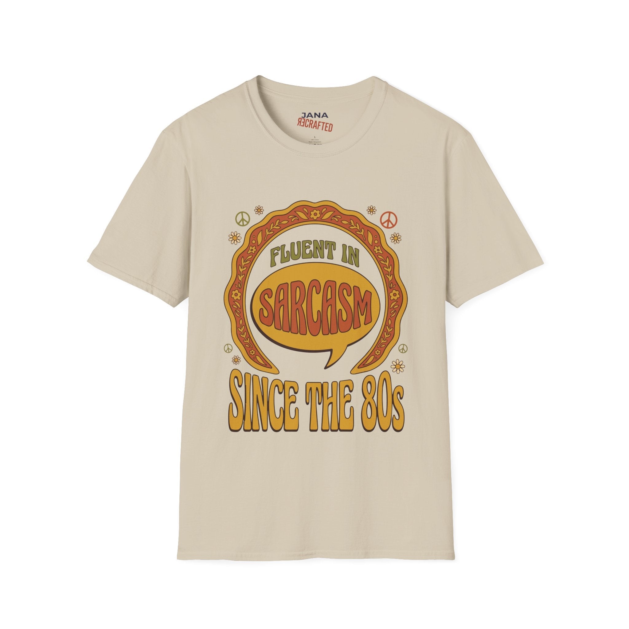 Fluent in Sarcasm Since the 80s — Boho Vintage Graphic T-Shirt - Jana Recrafted
