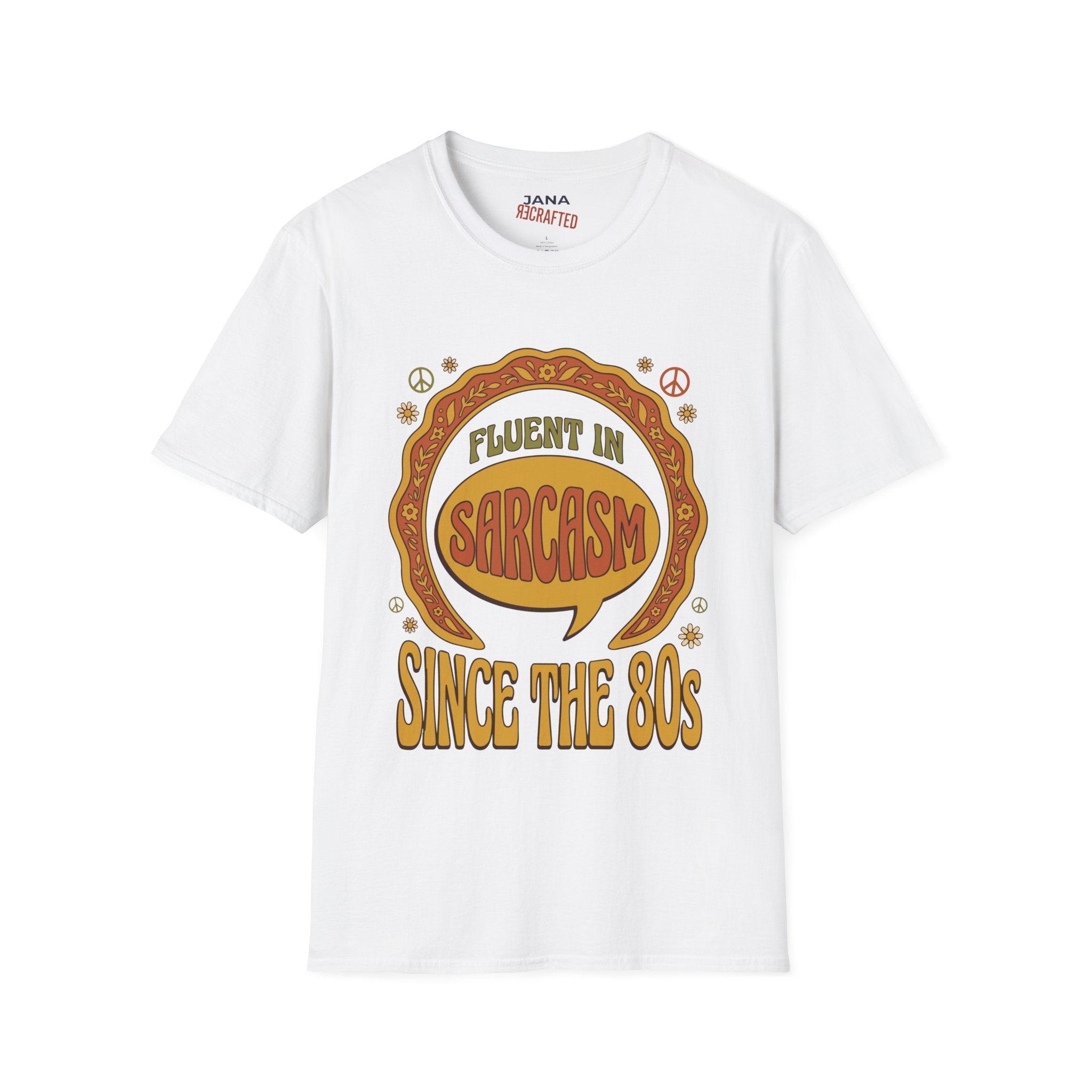 Fluent in Sarcasm Since the 80s — Boho Vintage Graphic T-Shirt - Jana Recrafted