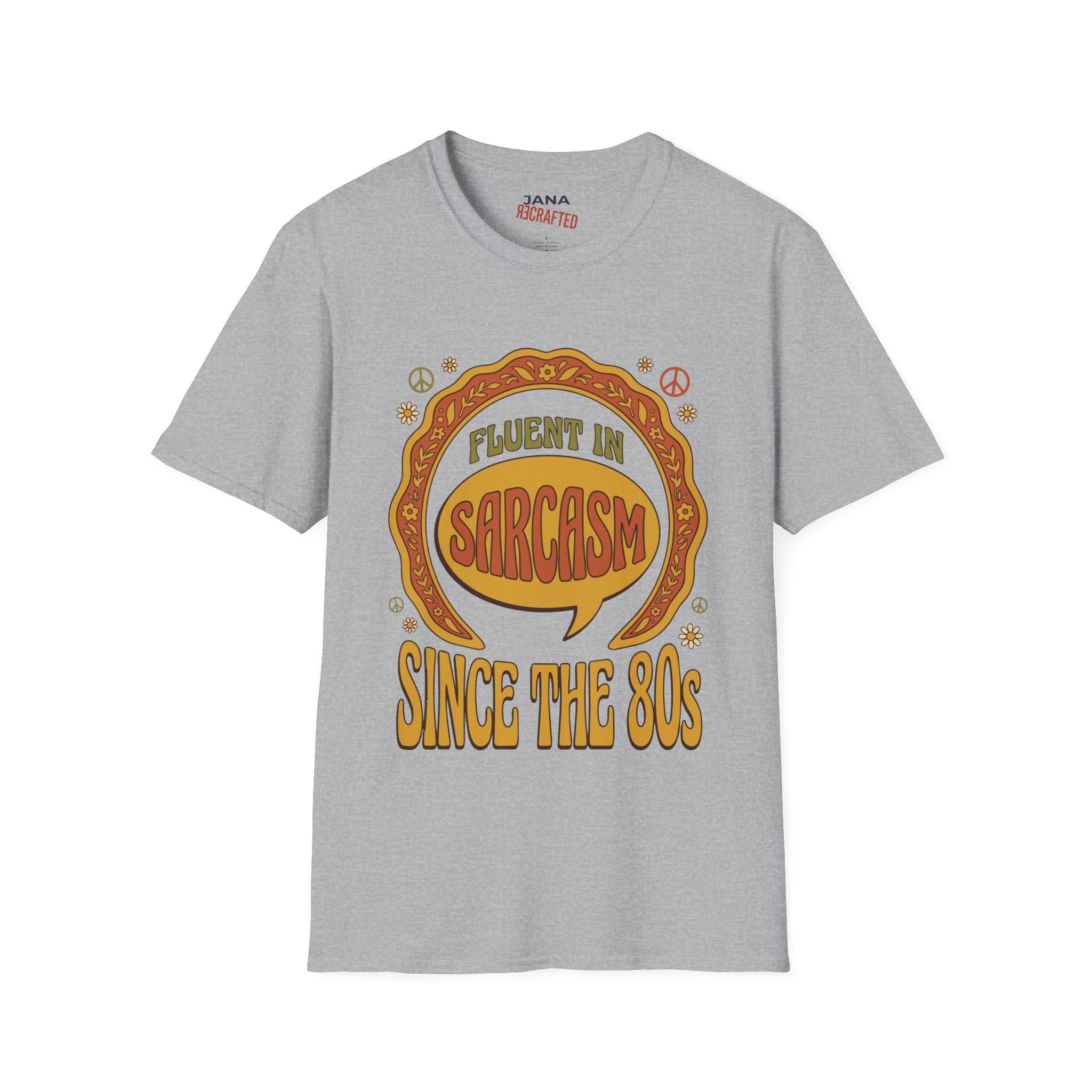 Fluent in Sarcasm Since the 80s — Boho Vintage Graphic T-Shirt - Jana Recrafted