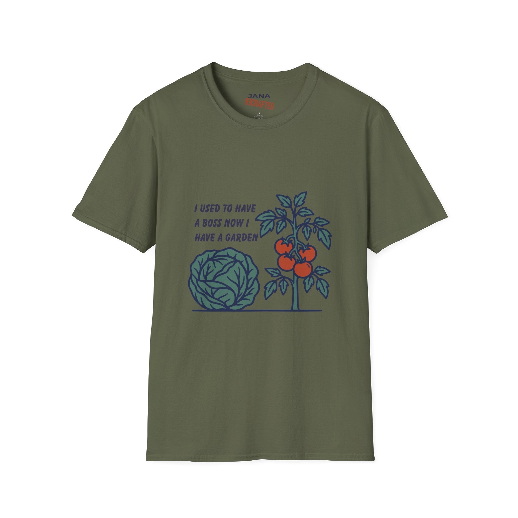 Garden Life T-Shirt — “I Used to Have a Boss Now I Have a Garden” Vintage Veggie Tee - Jana Recrafted