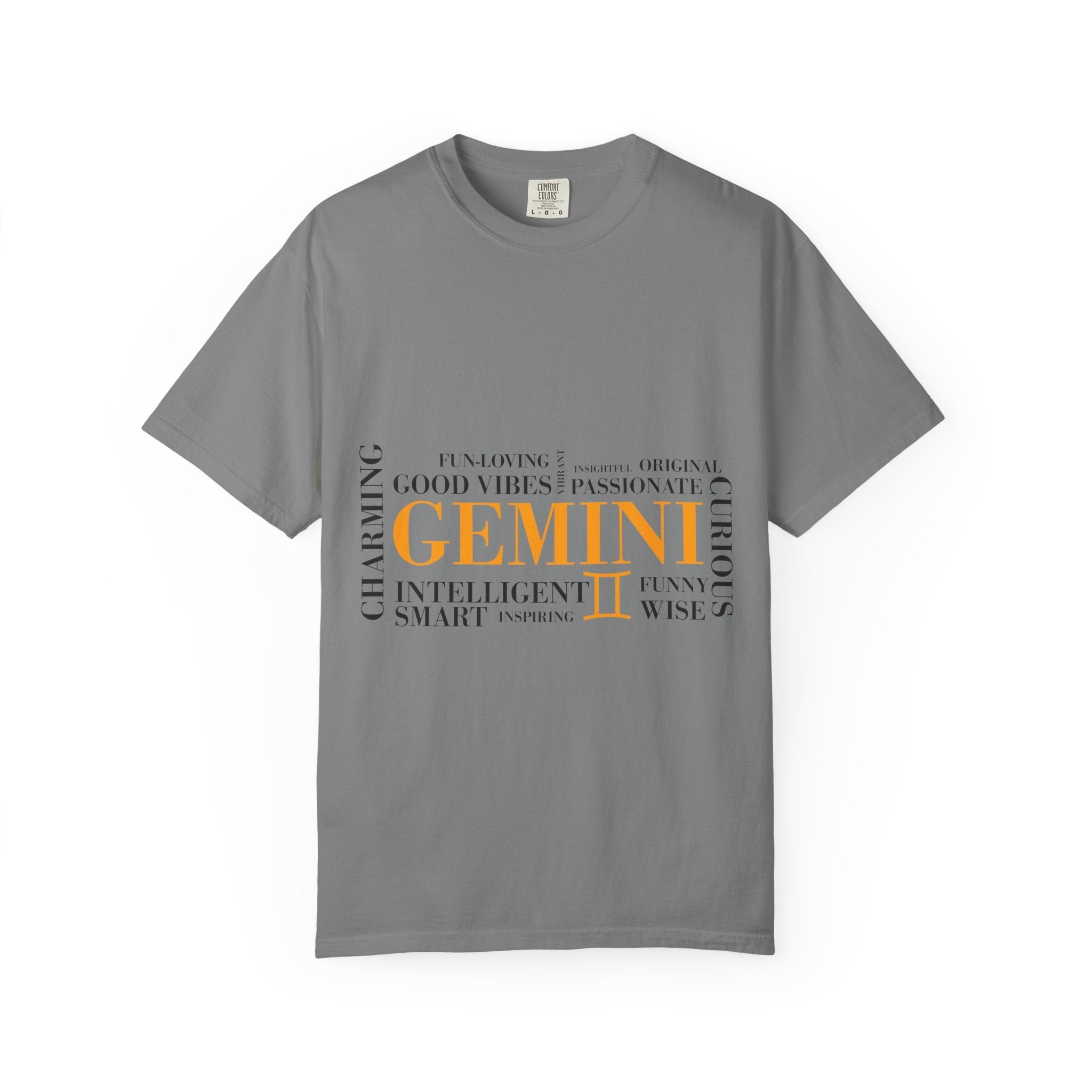 Gemini Zodiac T-Shirt – Bold Typography Horoscope Tee - Jana Recrafted