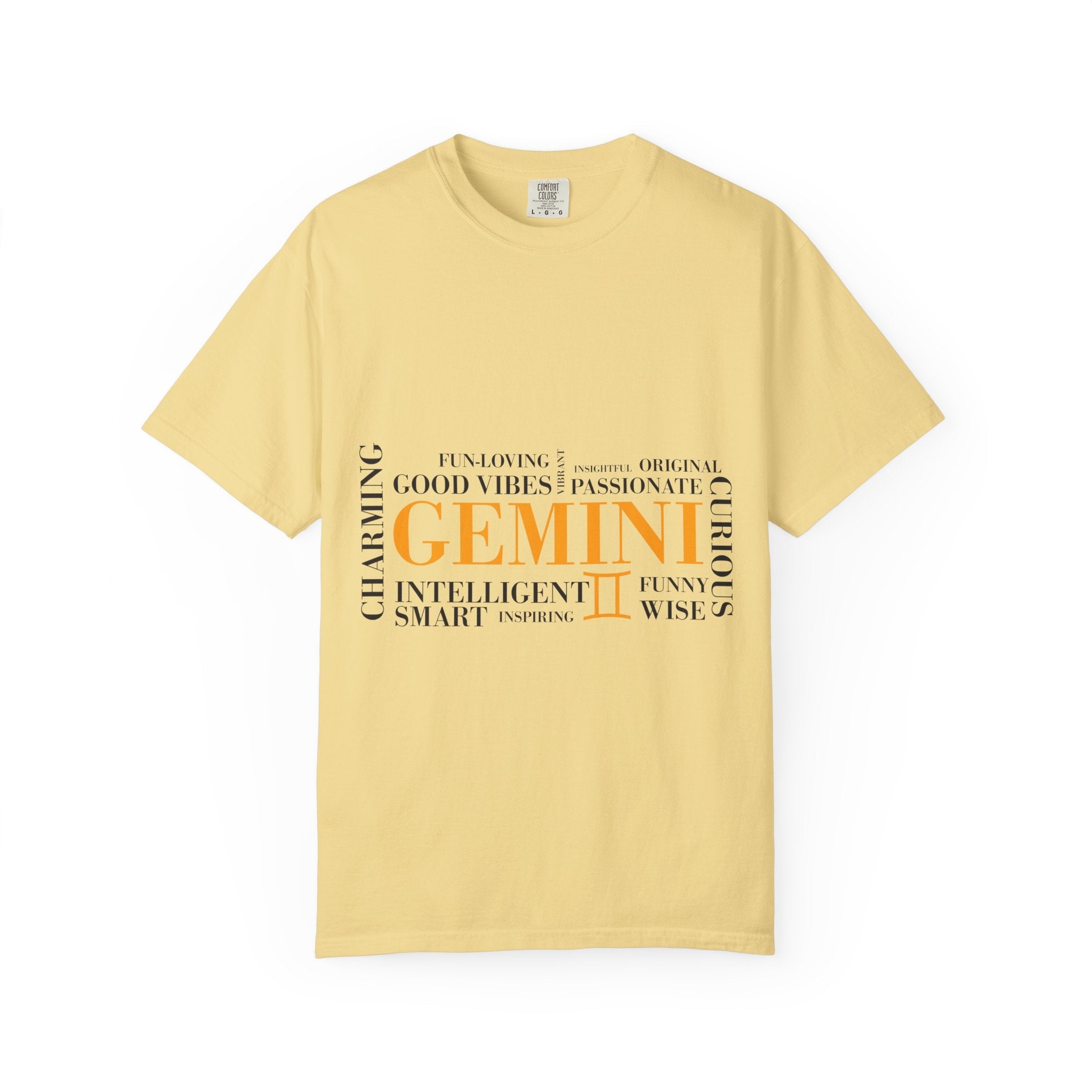 Gemini Zodiac T-Shirt – Bold Typography Horoscope Tee - Jana Recrafted