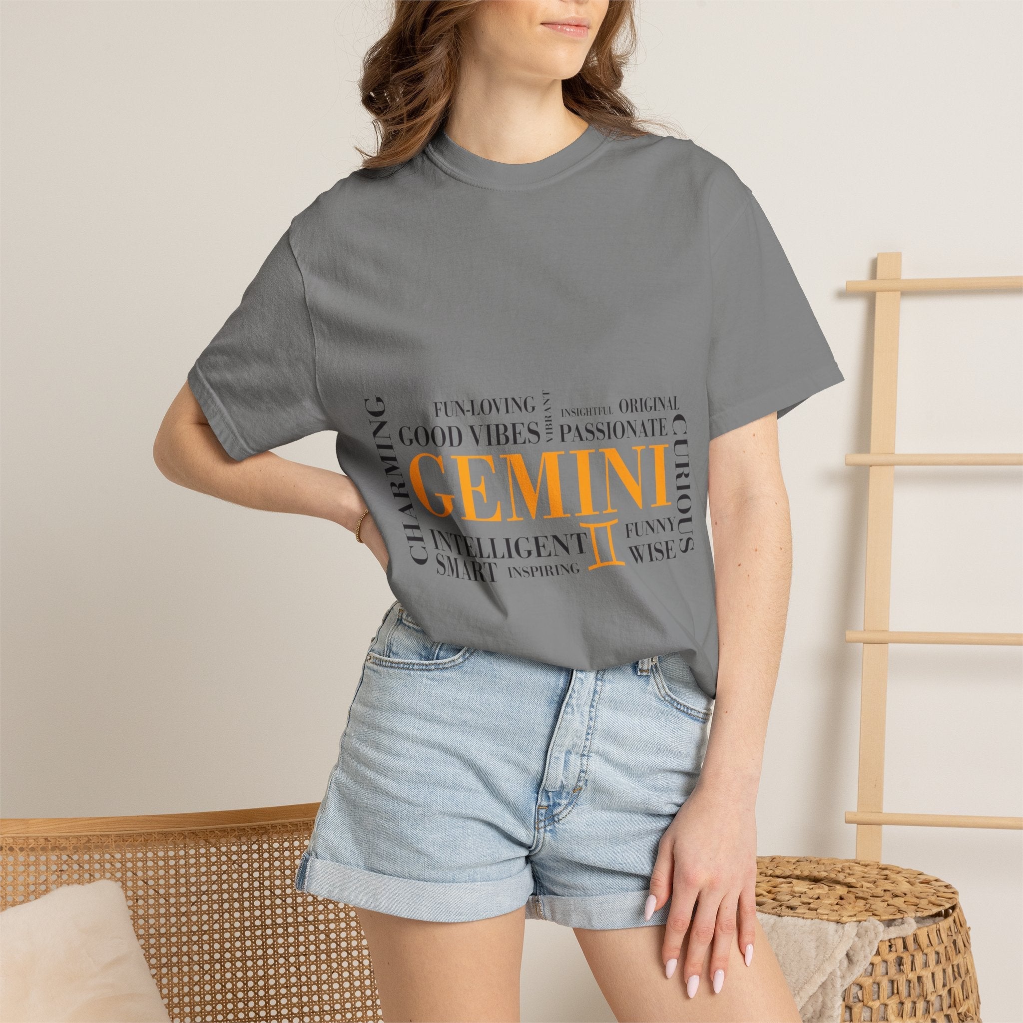 Gemini Zodiac T-Shirt – Bold Typography Horoscope Tee - Jana Recrafted