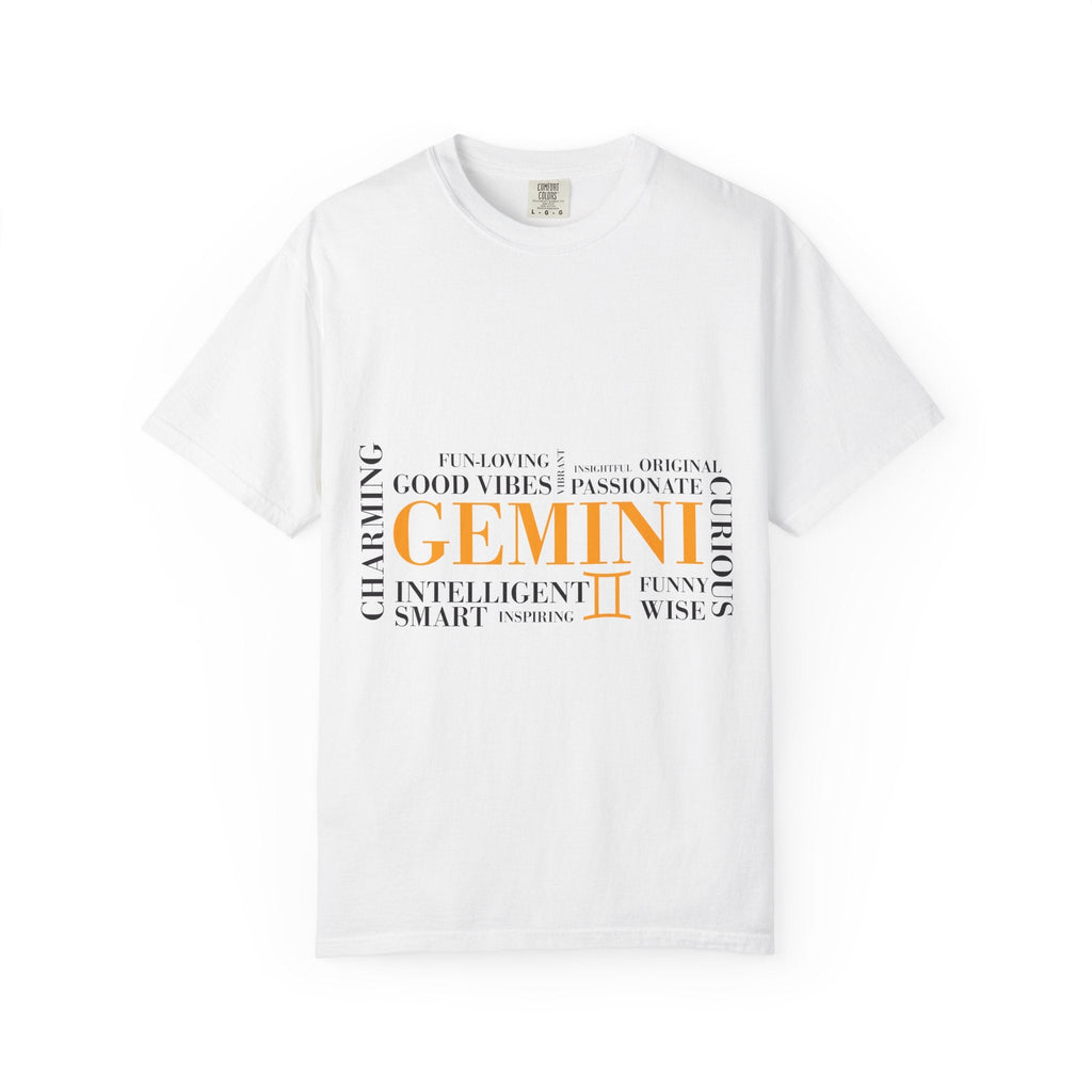 Gemini Zodiac T-Shirt – Bold Typography Horoscope Tee - Jana Recrafted