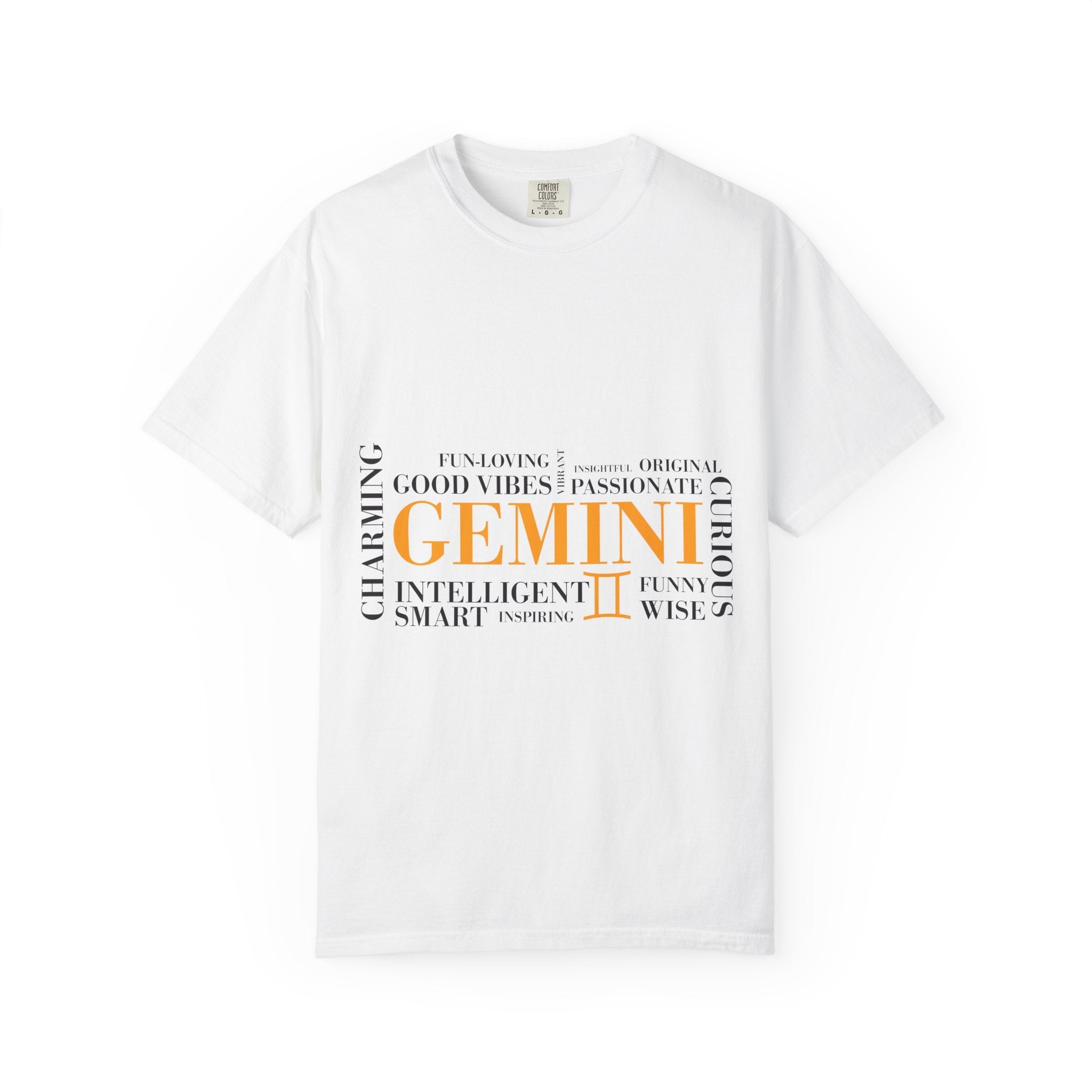 Gemini Zodiac T-Shirt – Bold Typography Horoscope Tee - Jana Recrafted