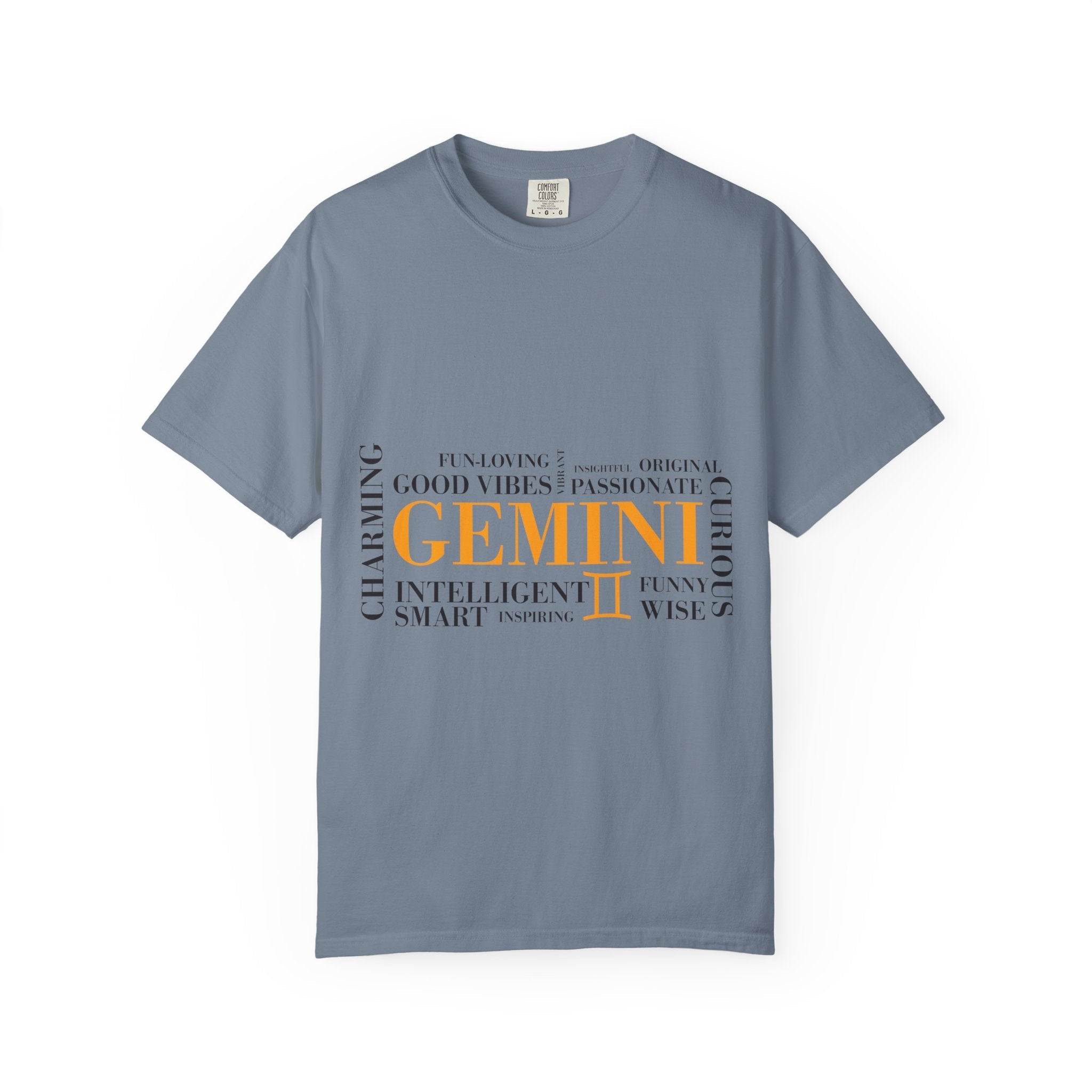 Gemini Zodiac T-Shirt – Bold Typography Horoscope Tee - Jana Recrafted