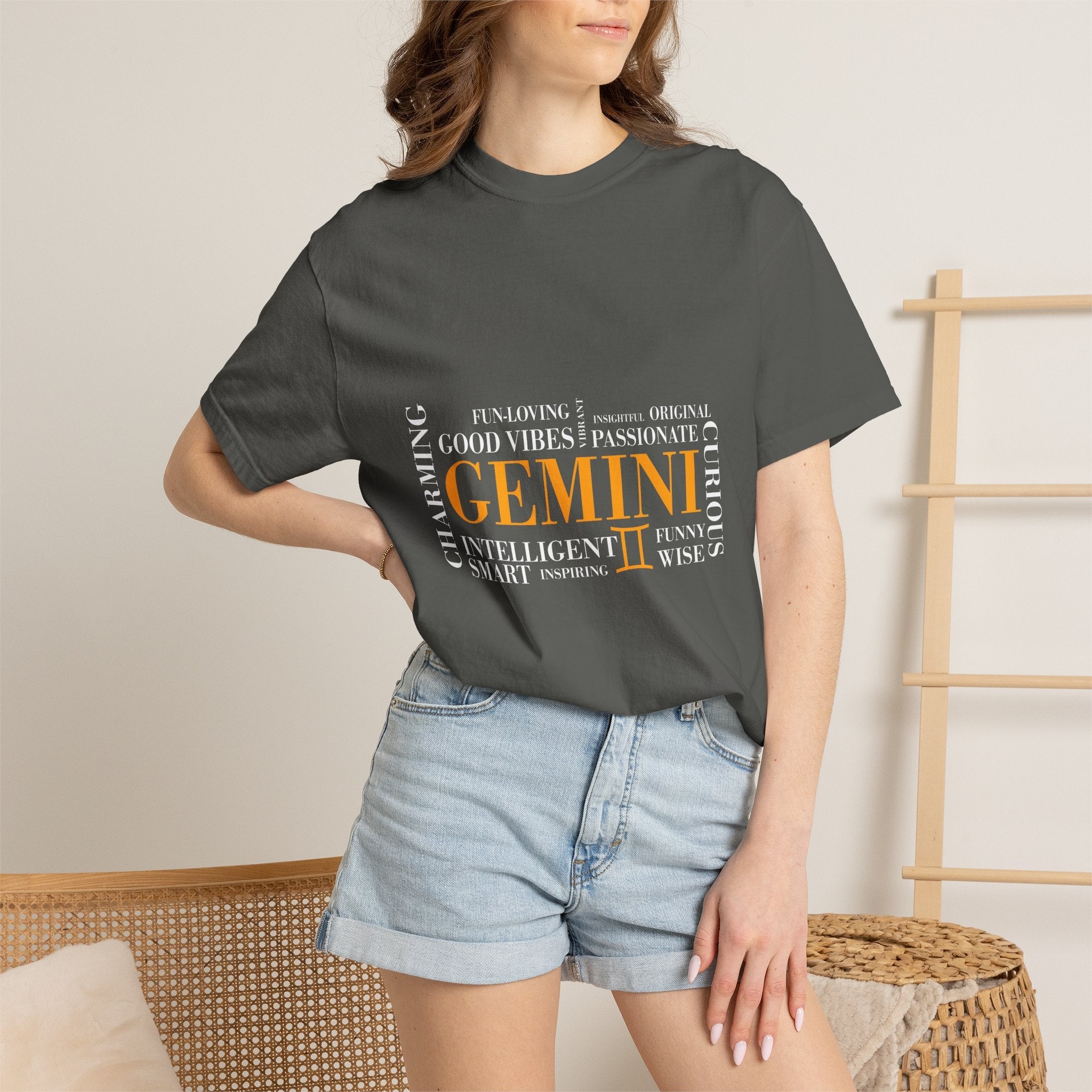 Gemini Zodiac Word Cloud T-shirt | Astrology Sign Tee - Jana Recrafted