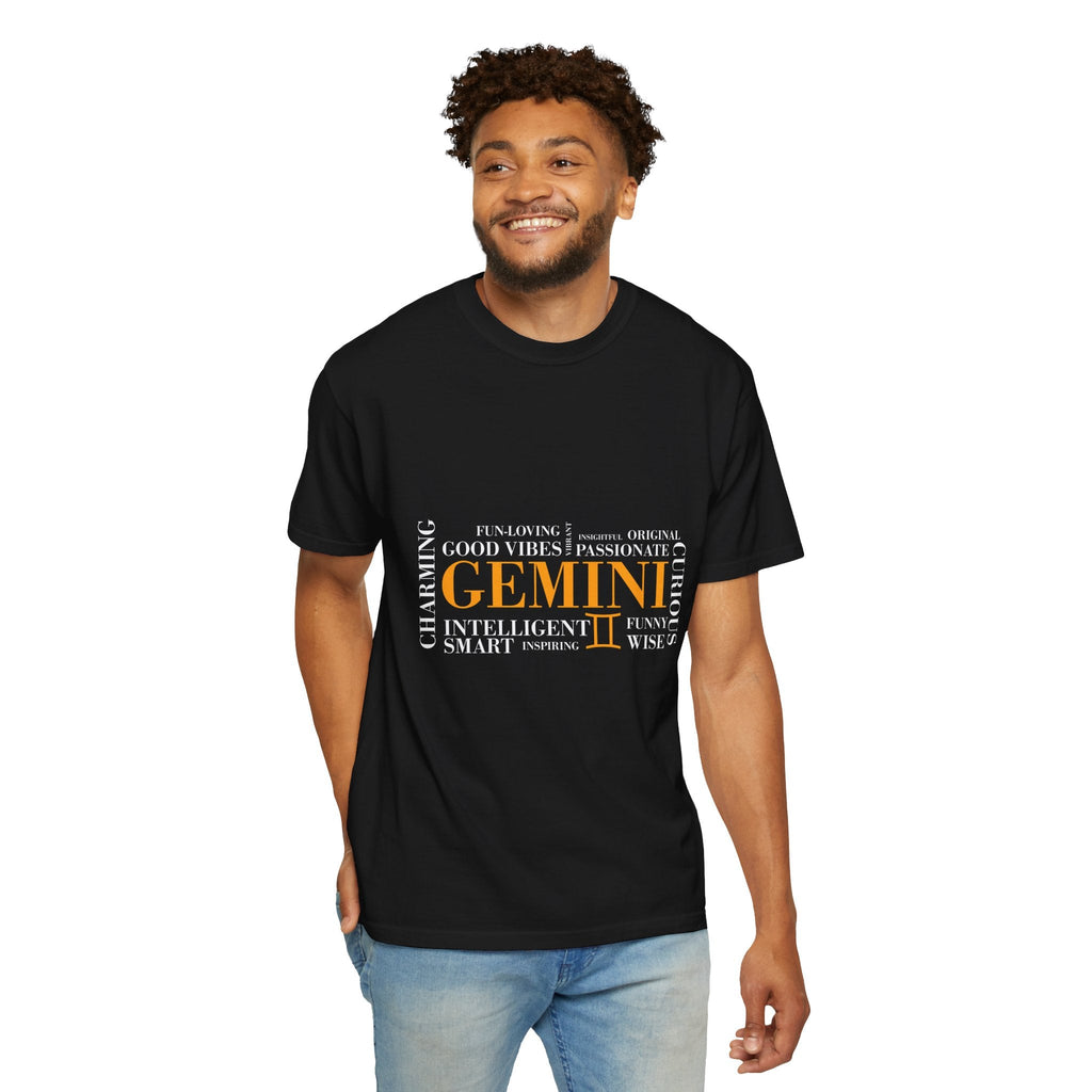 Gemini Zodiac Word Cloud T-shirt | Astrology Sign Tee - Jana Recrafted