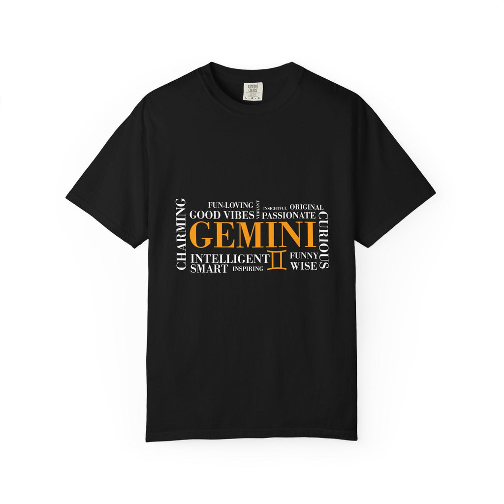 Gemini Zodiac Word Cloud T-shirt | Astrology Sign Tee - Jana Recrafted