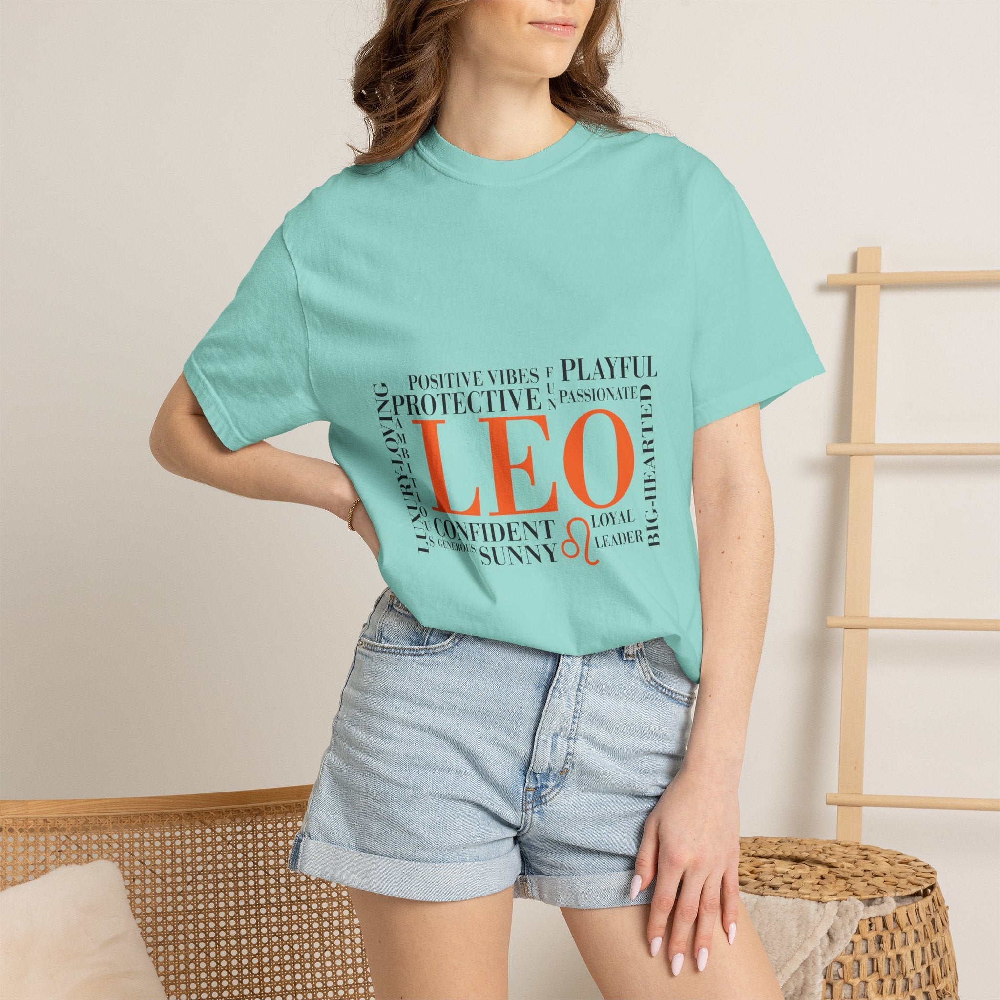 Leo Zodiac Word Cloud T-Shirt | Astrology Sign Tee - Jana Recrafted