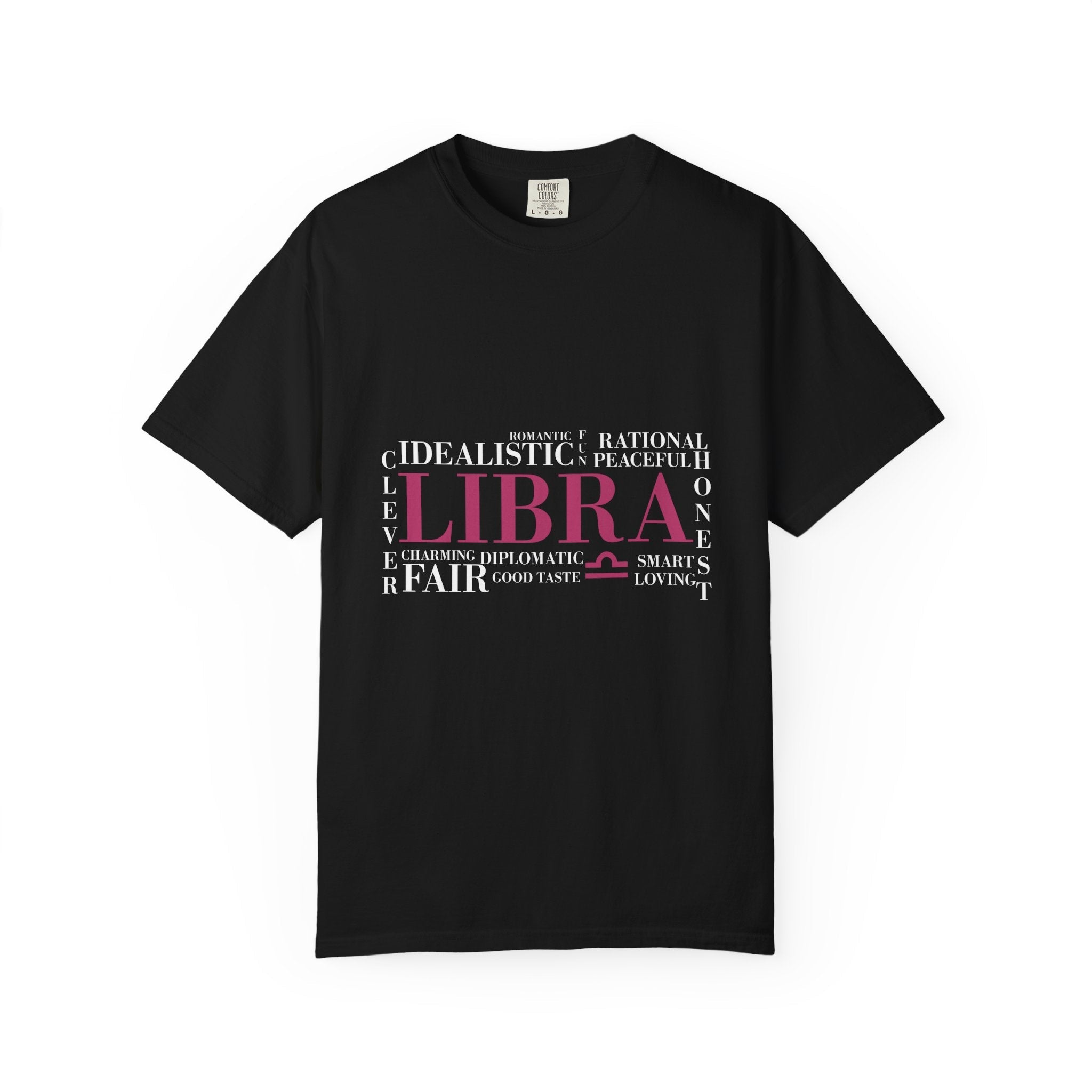 Libra Word Cloud T-Shirt | Zodiac Typography Tee - Jana Recrafted
