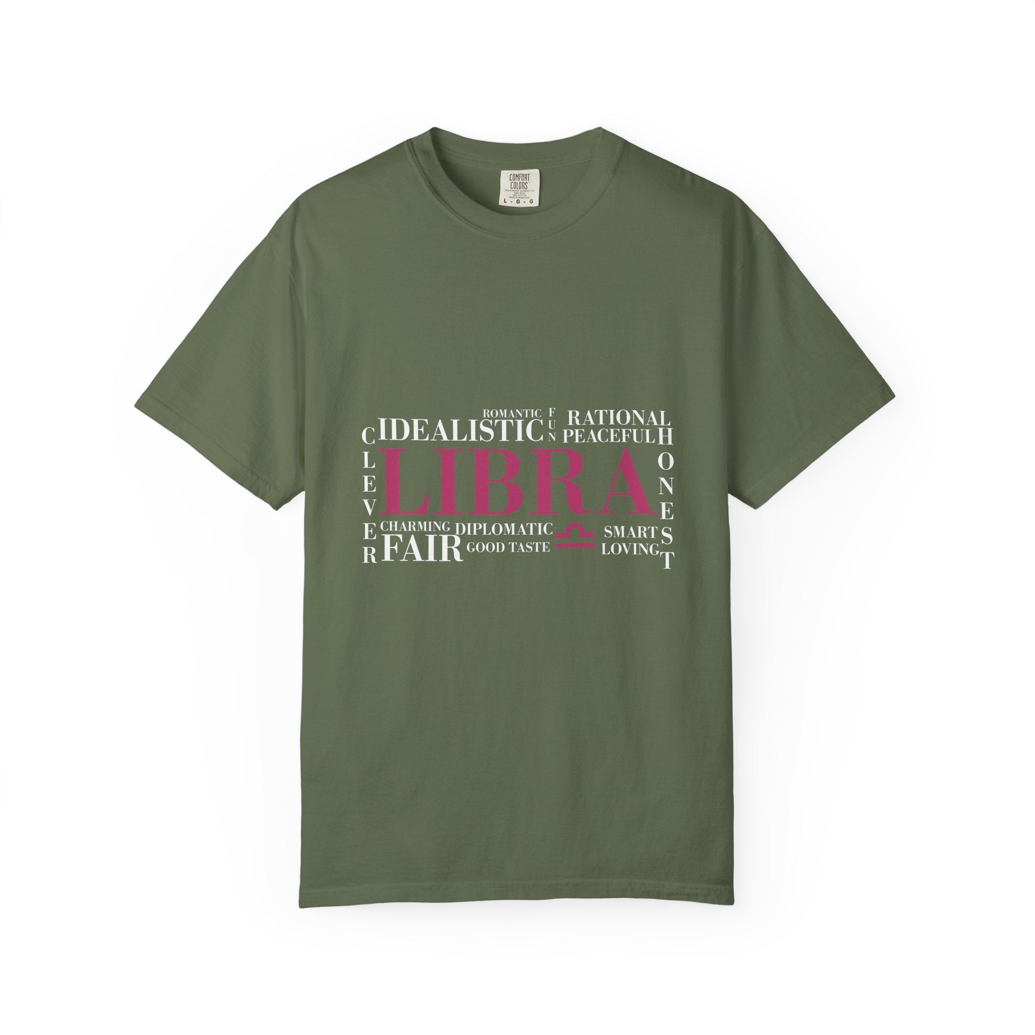 Libra Word Cloud T-Shirt | Zodiac Typography Tee - Jana Recrafted