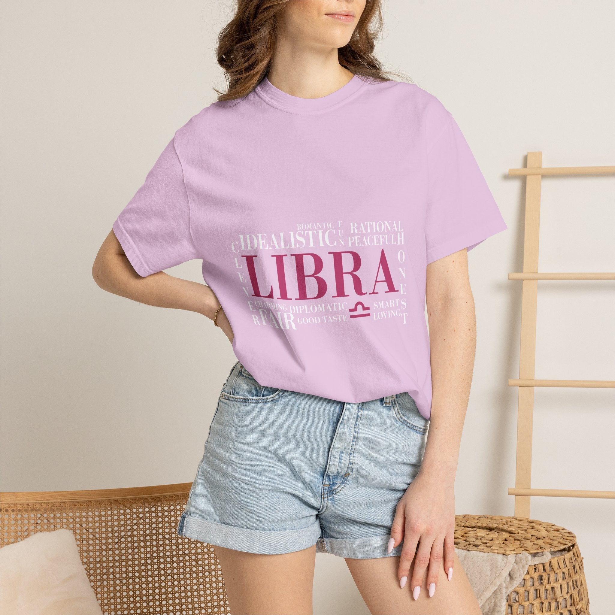 Libra Word Cloud T-Shirt | Zodiac Typography Tee - Jana Recrafted