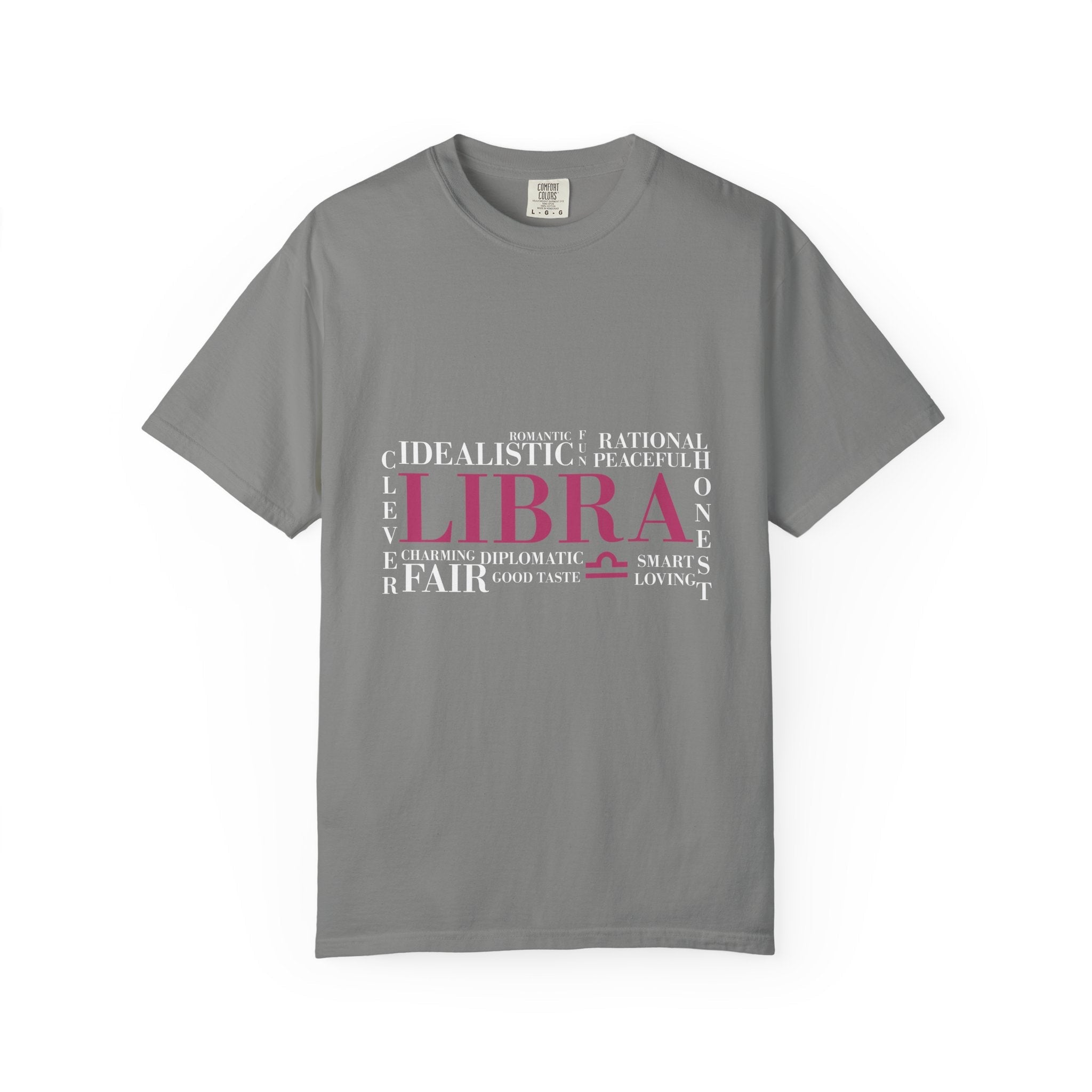 Libra Word Cloud T-Shirt | Zodiac Typography Tee - Jana Recrafted