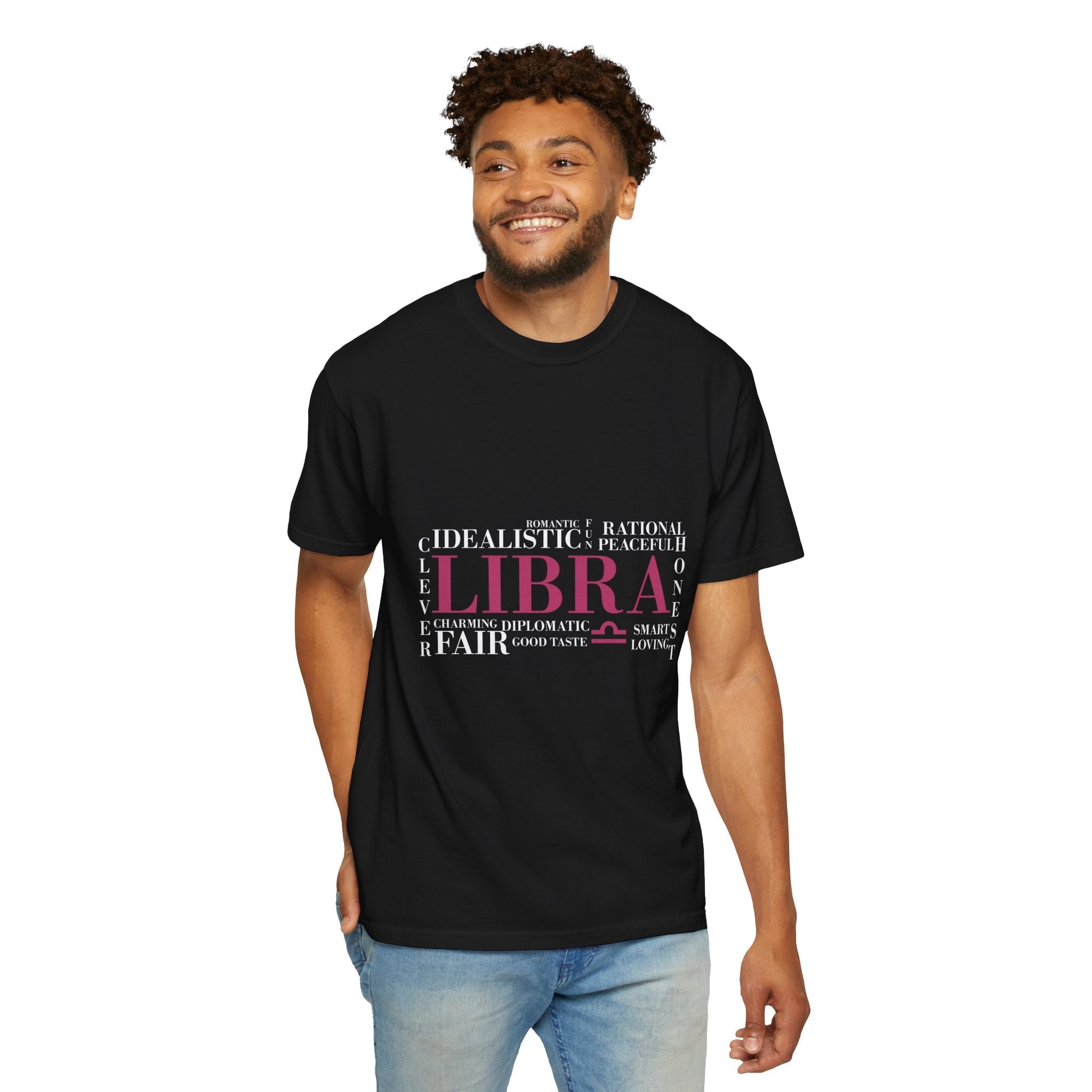 Libra Word Cloud T-Shirt | Zodiac Typography Tee - Jana Recrafted