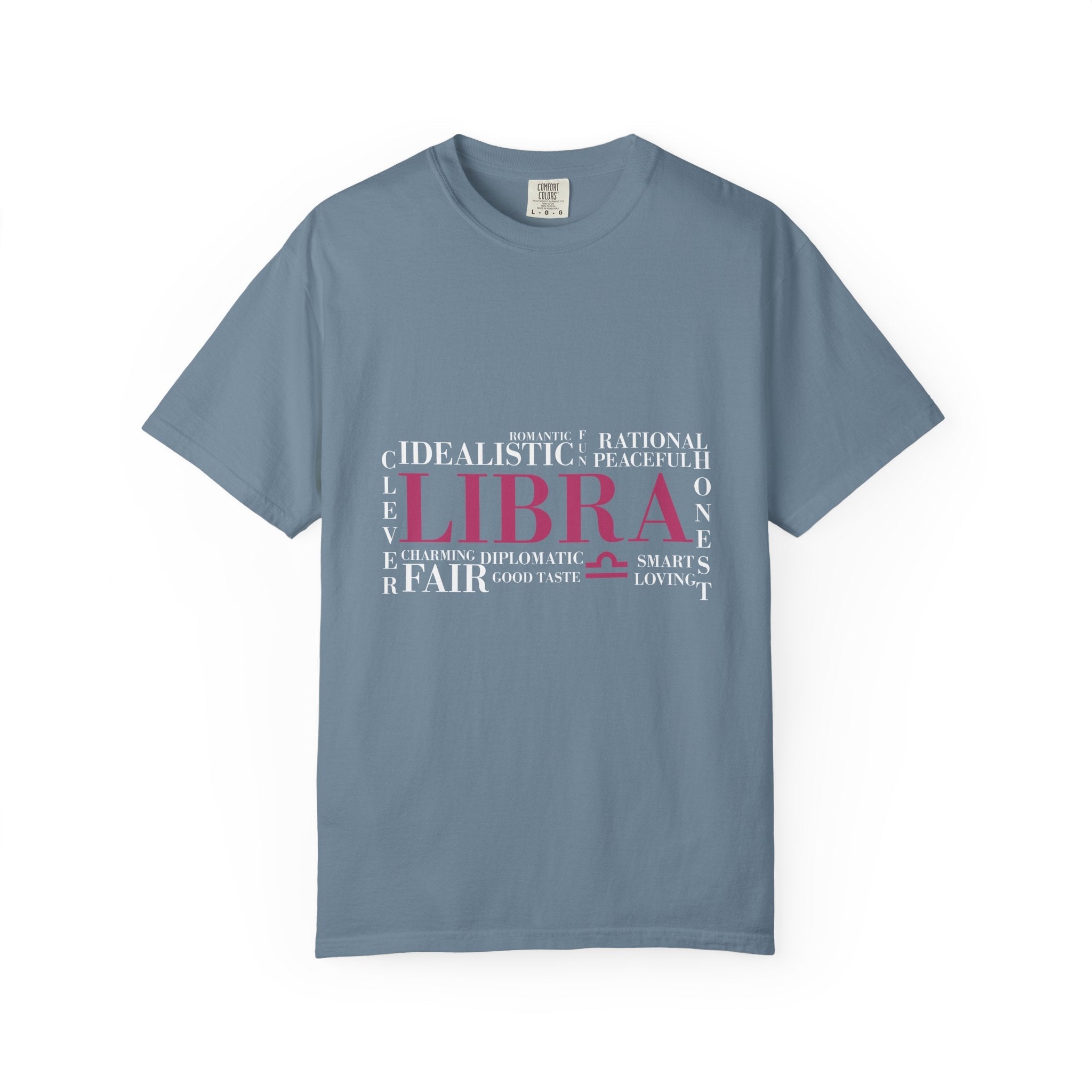 Libra Word Cloud T-Shirt | Zodiac Typography Tee - Jana Recrafted