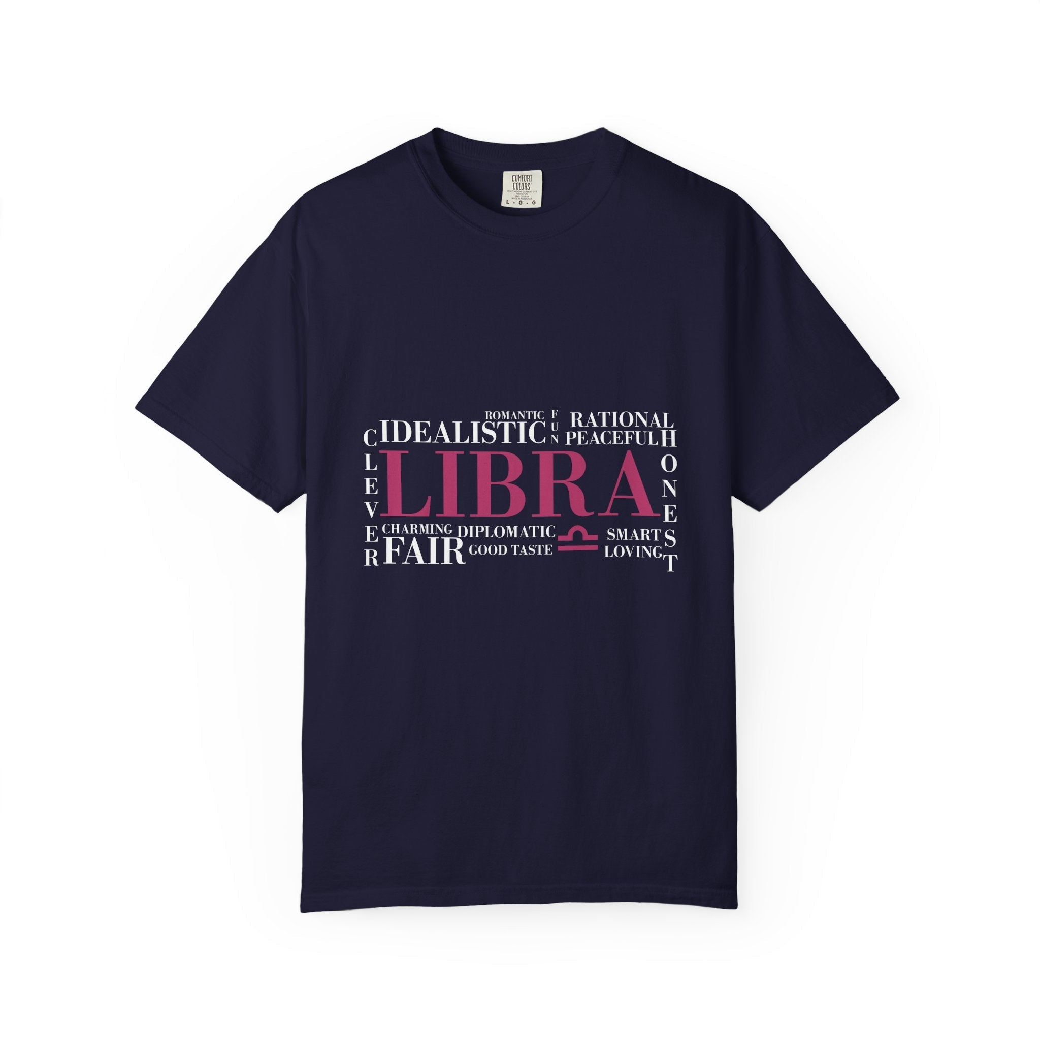 Libra Word Cloud T-Shirt | Zodiac Typography Tee - Jana Recrafted
