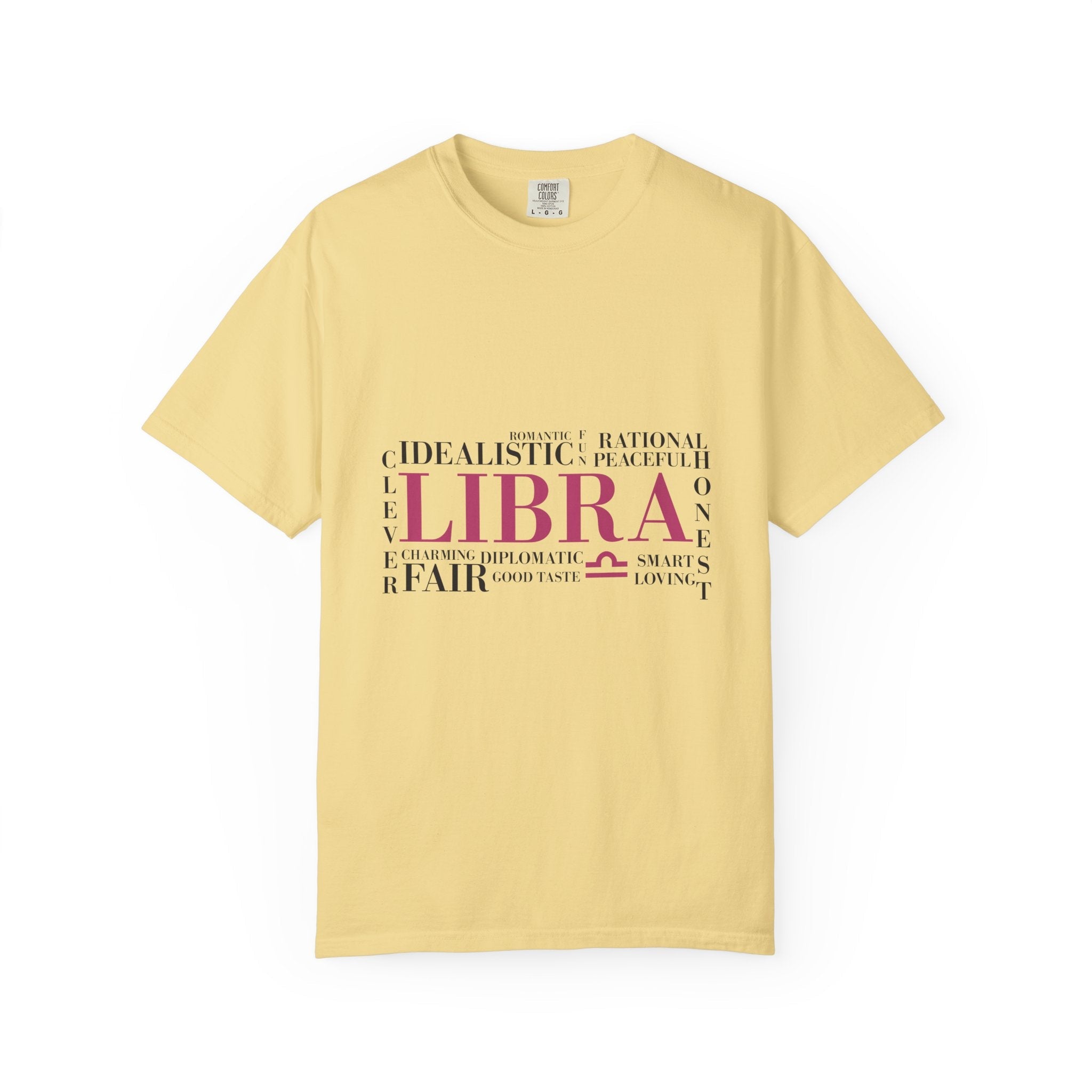 Libra Zodiac Typography T-Shirt | Astrology Sign Tee, Birth Month Shirt - Jana Recrafted