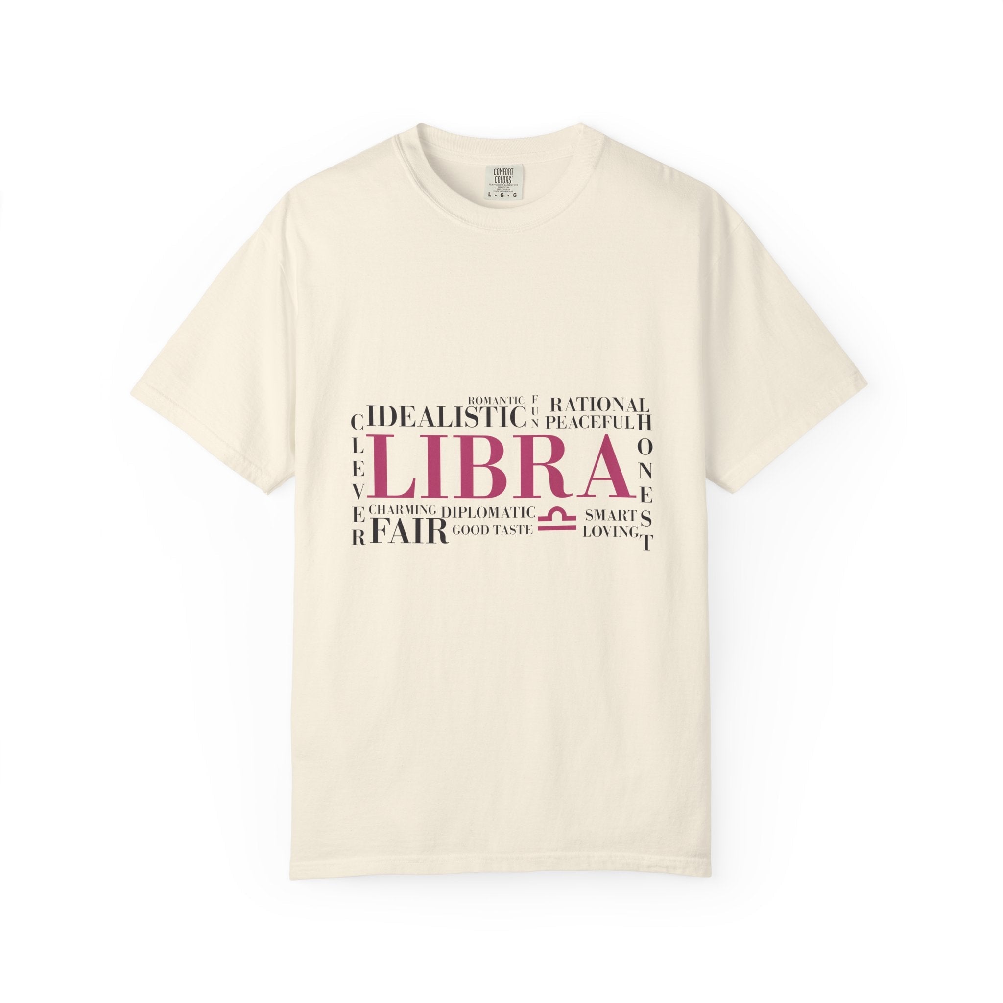 Libra Zodiac Typography T-Shirt | Astrology Sign Tee, Birth Month Shirt - Jana Recrafted