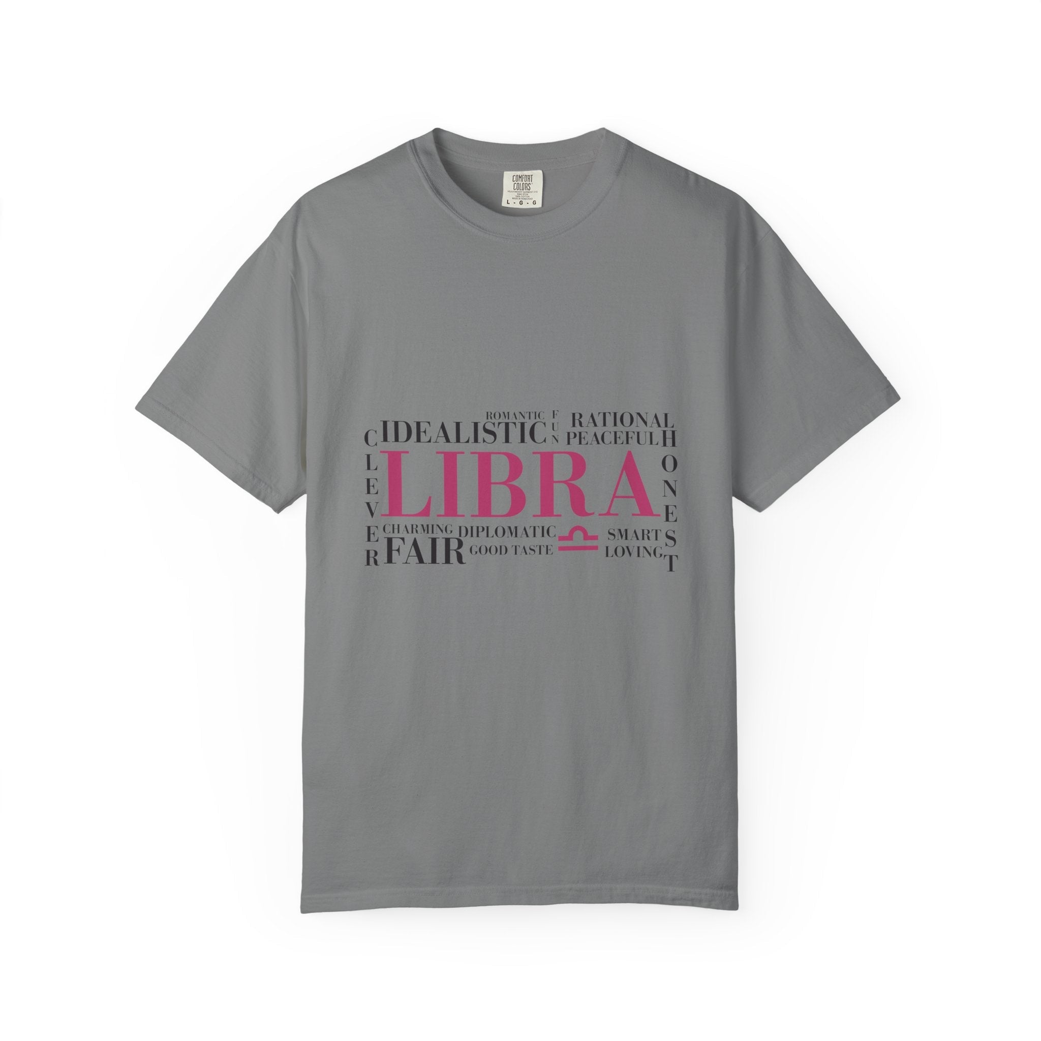 Libra Zodiac Typography T-Shirt | Astrology Sign Tee, Birth Month Shirt - Jana Recrafted