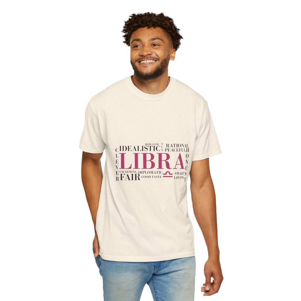 Libra Zodiac Typography T-Shirt | Astrology Sign Tee, Birth Month Shirt - Jana Recrafted