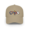 Love Hope Peace Baseball Cap — Heart, Torch & Dove Symbol Hat - Jana Recrafted